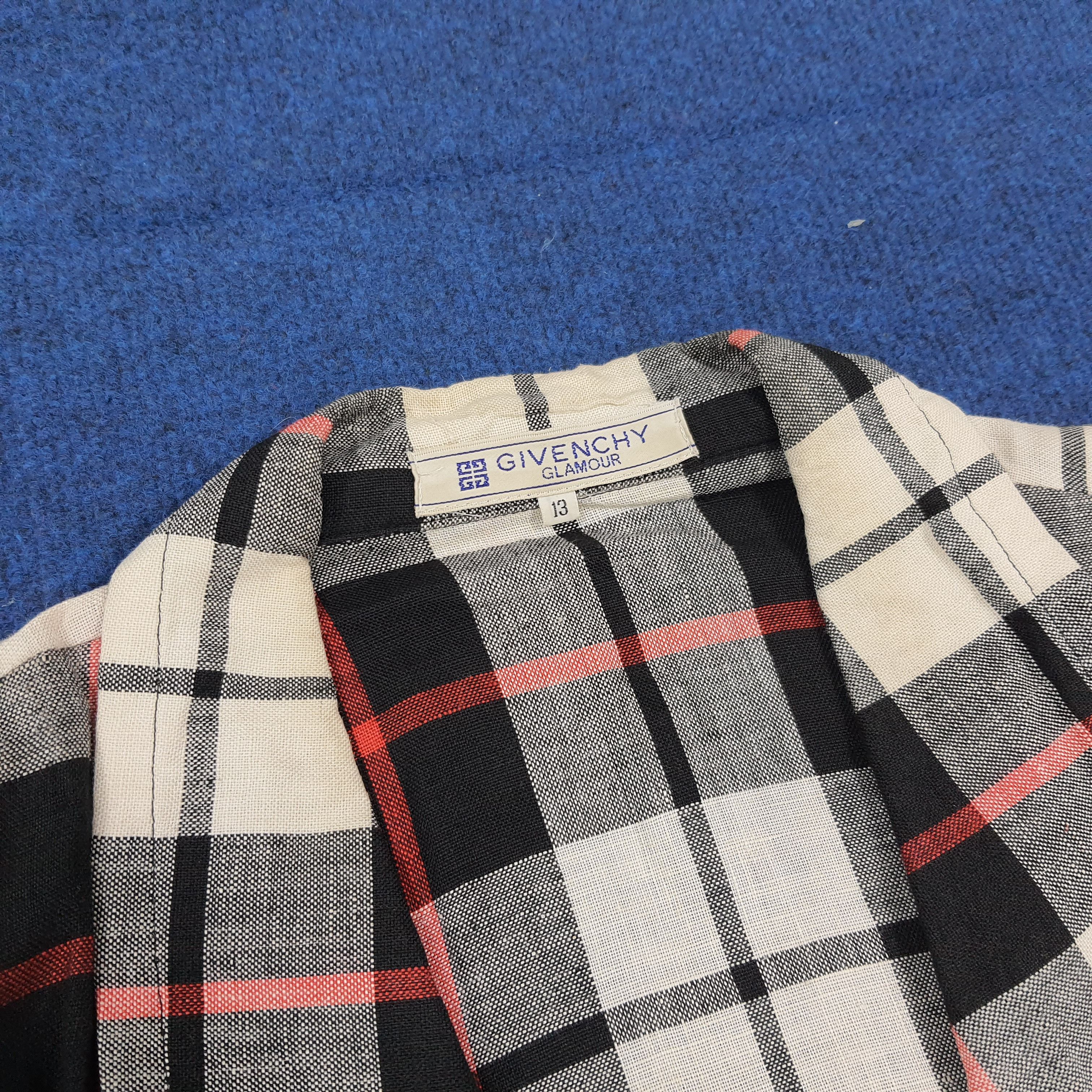 Givenchy Vintage Givenchy Glamour Plaid Linen Blazer Jacket C308N15 Size L / US 10 / IT 46 - 4 Thumbnail