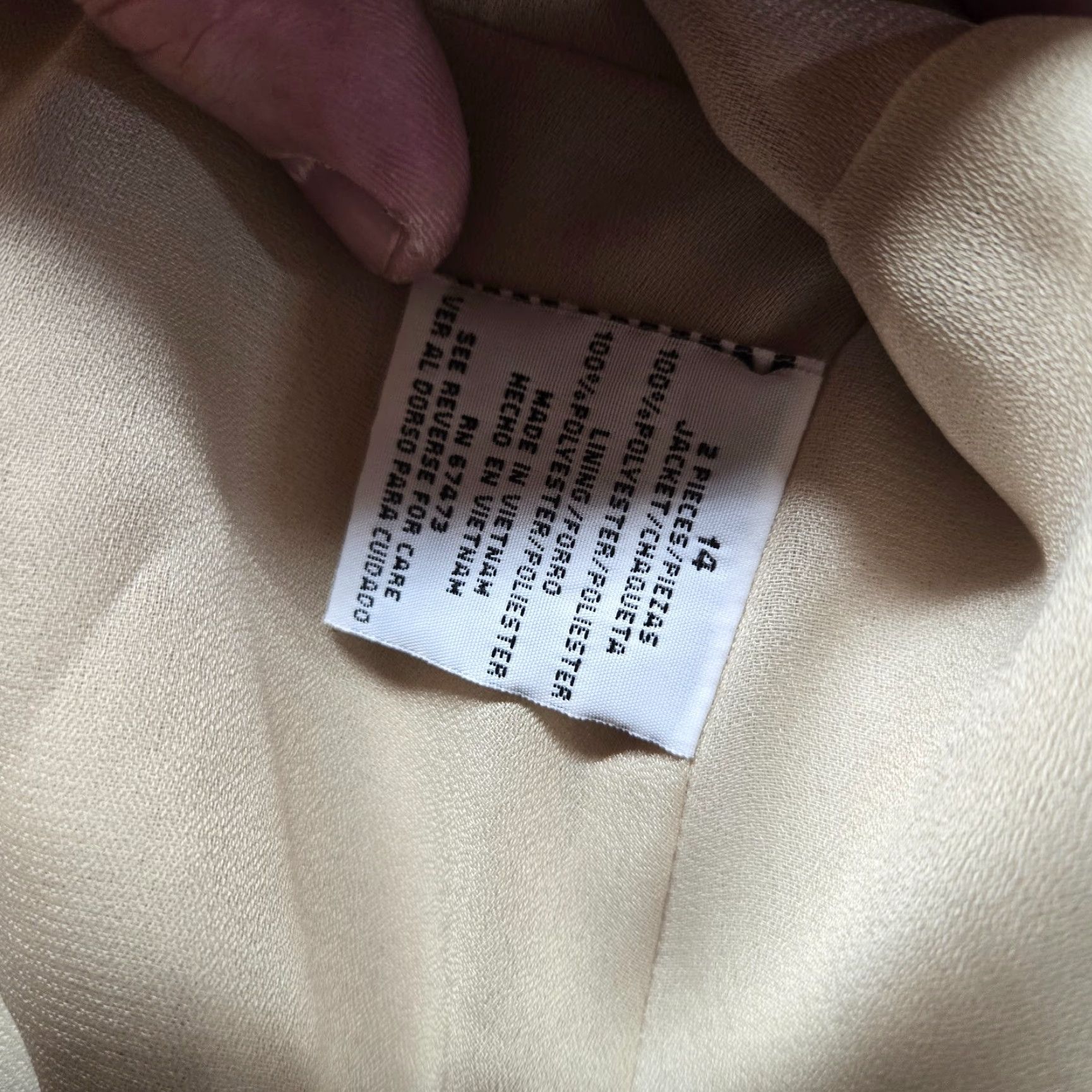 Vintage Danny & Nicole Jacket Women Adult 14 Beige Long Sleeve Button Front Lightweight 4-Button Blazer - 90s Style Mens Womens Size L / US 10 / IT 46 - 2 Thumbnail