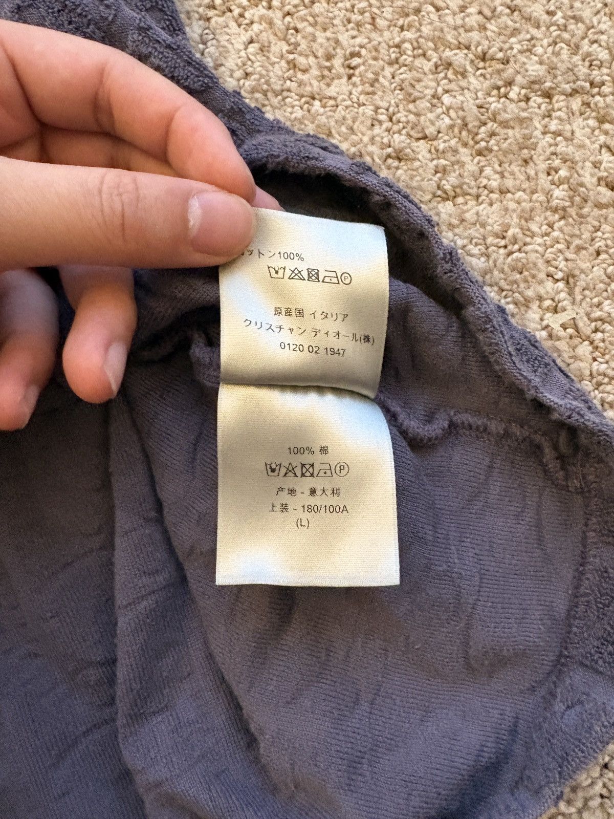 Dior Dior Oblique Towel Tee Purple Size US L / EU 52-54 / 3 - 5 Thumbnail