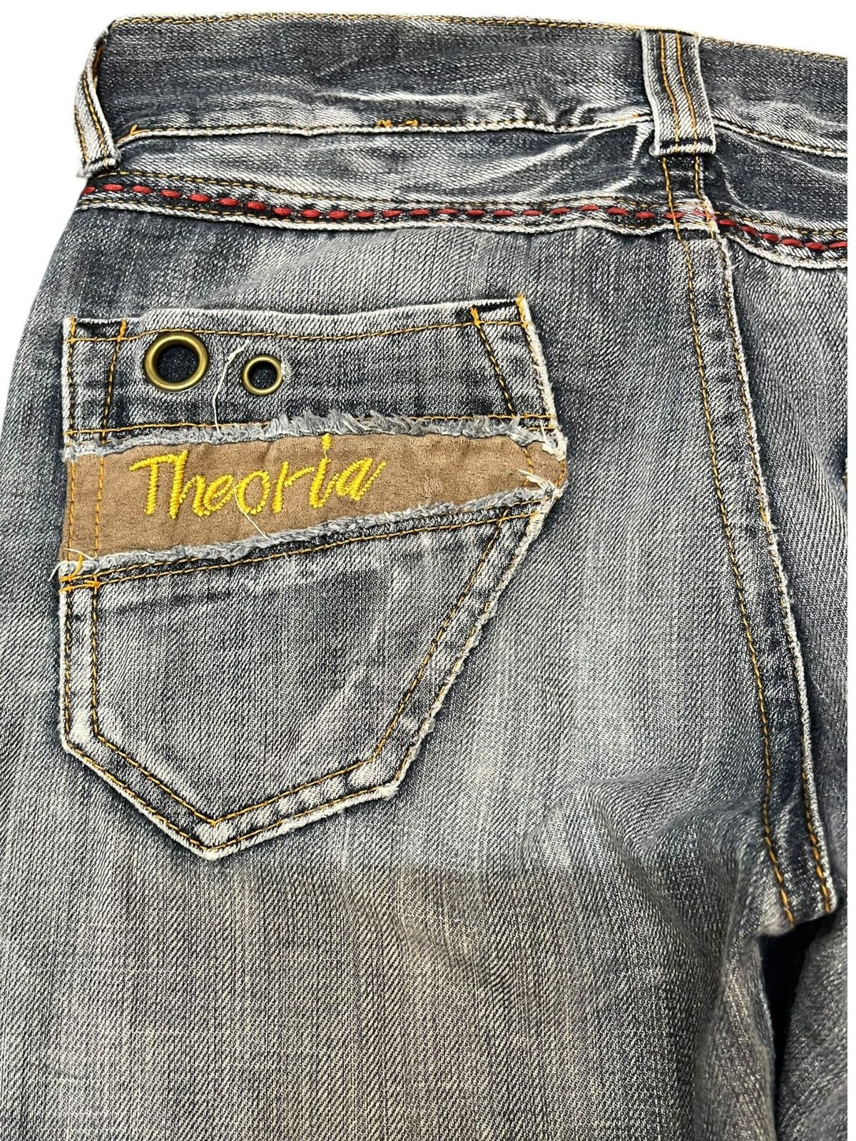 Japanese Brand Vintage Theoria Whiskers Honeycomb Distressed Denim Size US 31 - 7 Thumbnail