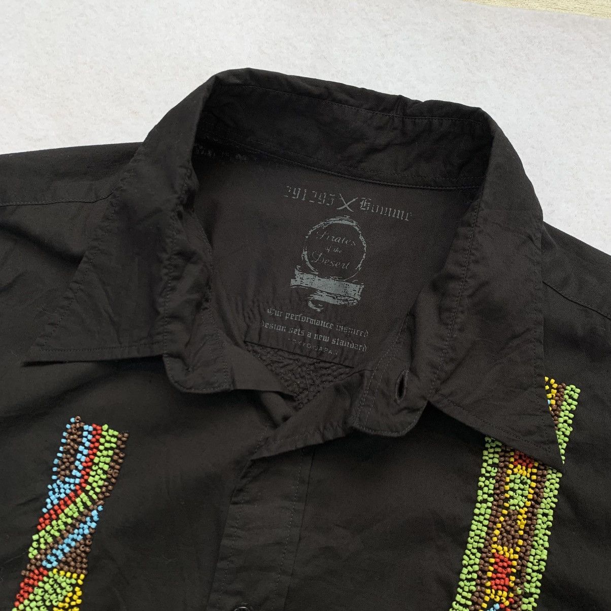 291295=Homme 291295=HOMME "Pirates of the Desert" Peas Embroidered Shirt Size US L / EU 52-54 / 3 - 3 Thumbnail