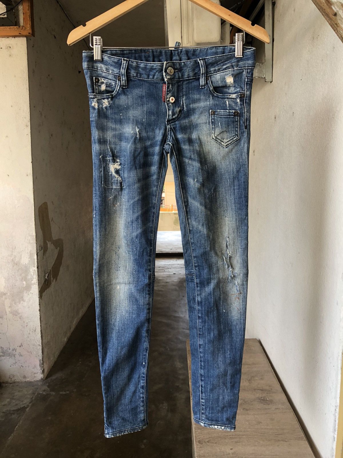 Dsquared2 Dsquared2 Distressed Punk Design Skinny Denim Size 26" / US 2 / IT 38 - 1 Thumbnail