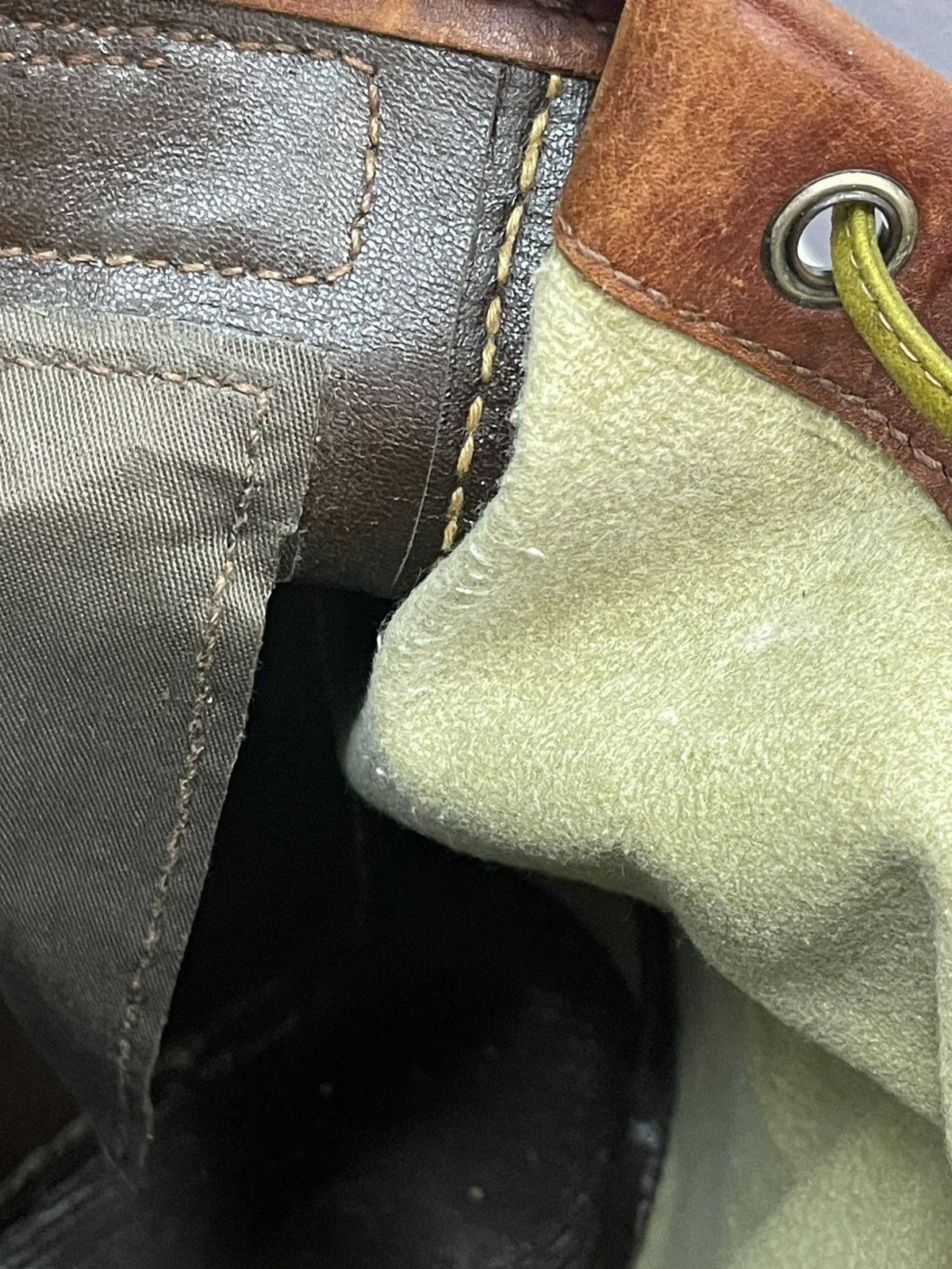 Genuine Leather Leather Linen Backpack Vtg Unknown Japan Bag 2🟩 Size ONE SIZE - 21 Thumbnail