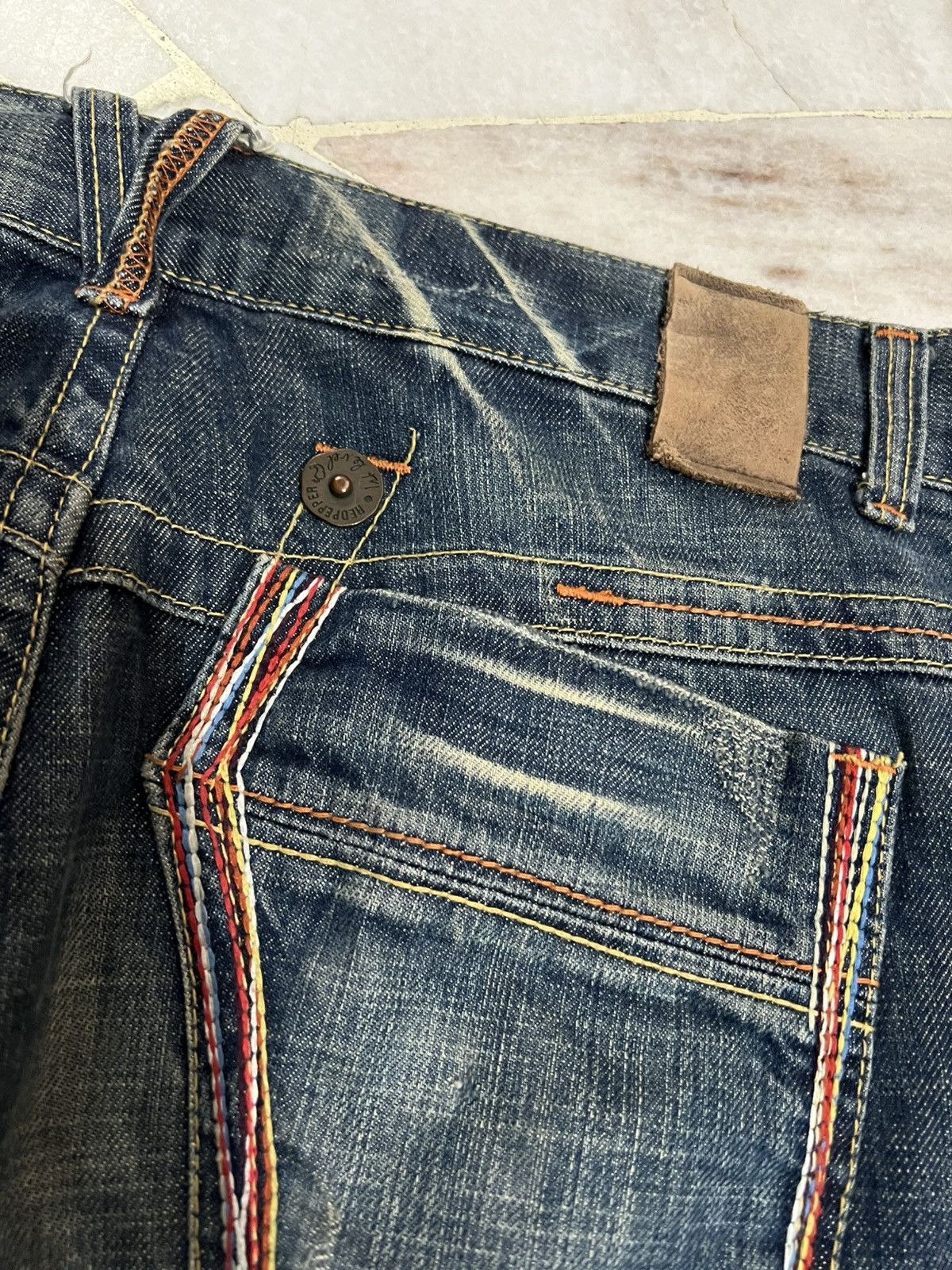 If Six Was Nine × Japanese Brand FLARE 90’s RED PEPPER CLAW DISTRESS JEAN Size US 35 - 16 Thumbnail