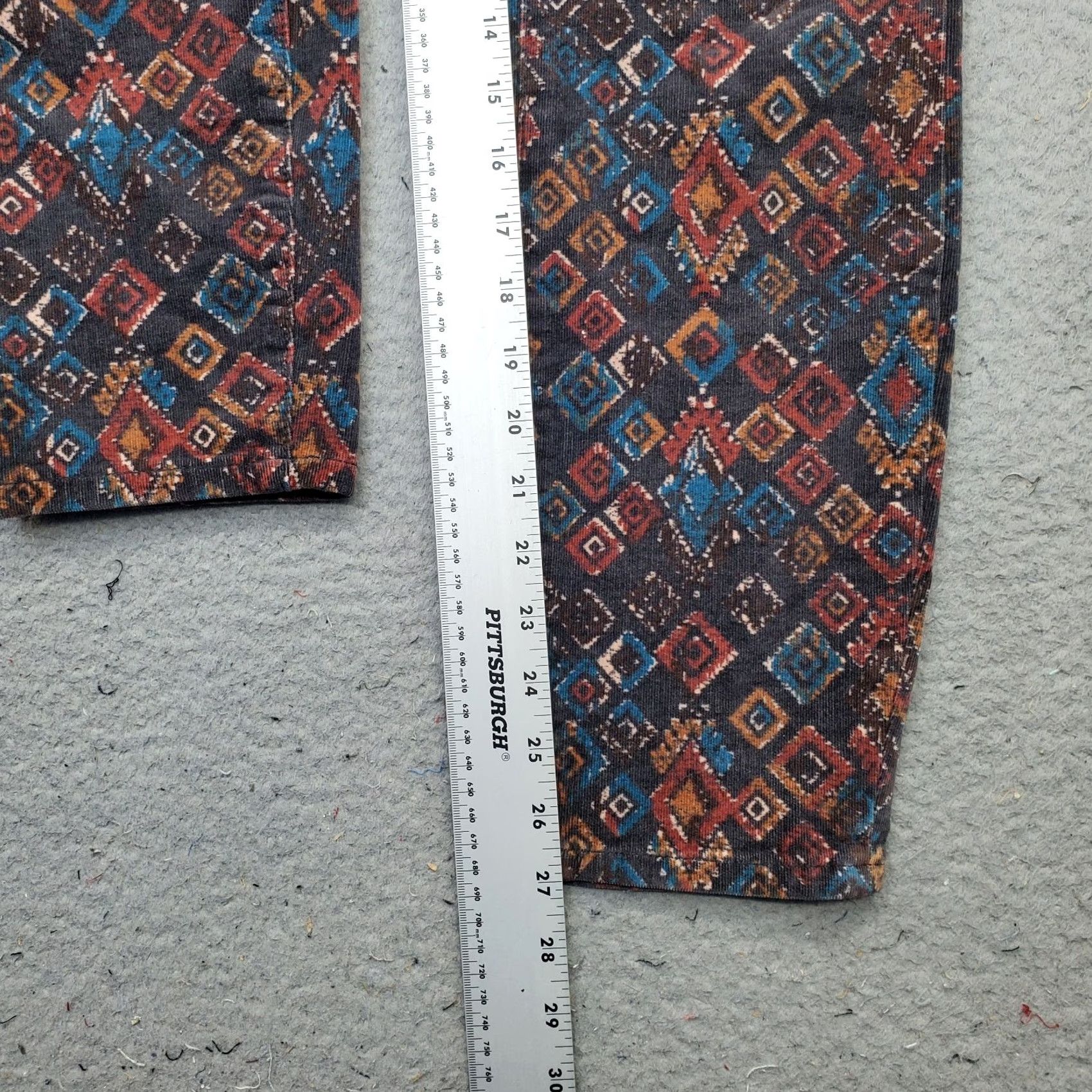 Anthropologie Anthropologie Pilcro Corduroy Pants Womens 32 Multi Geometric Stretch Button Fly Pants Size 24" / US 00 / IT 34 - 4 Thumbnail