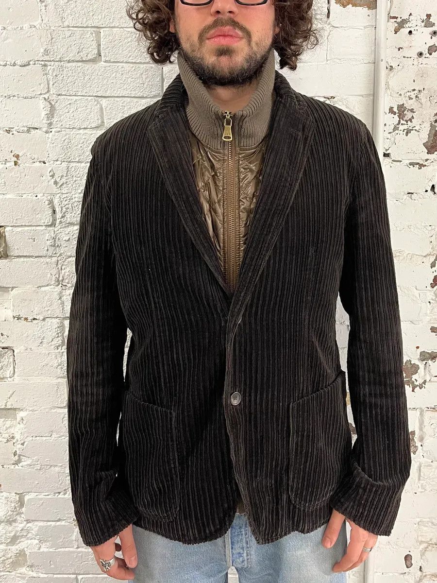 Dolce & Gabbana 2000s Dolce & Gabbana Brown Corduroy Puffer Double Layer Jacket Size 44R - 2 Thumbnail