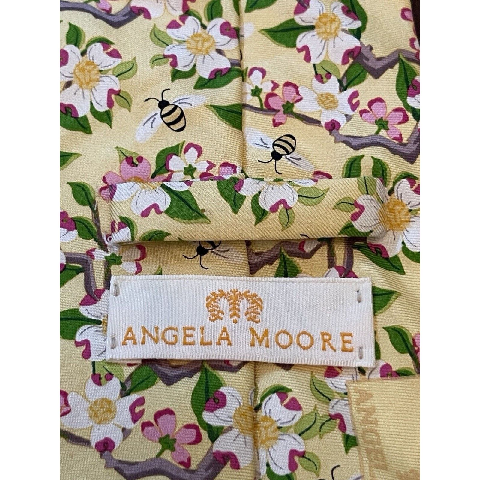 Other Angela Moore HandMade Gold Pink Imported Silk From Italy Size ONE SIZE - 8 Thumbnail