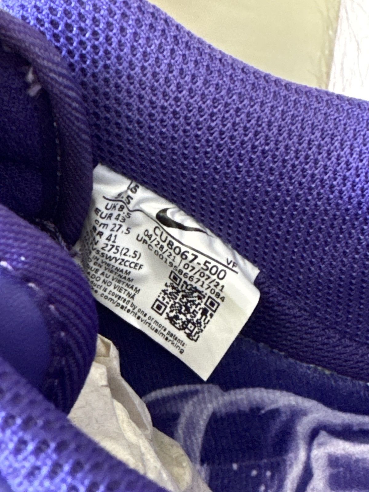Nike Nike Air Force 1 Low Purple Skeleton Size US 9.5 / EU 42-43 - 7 Thumbnail