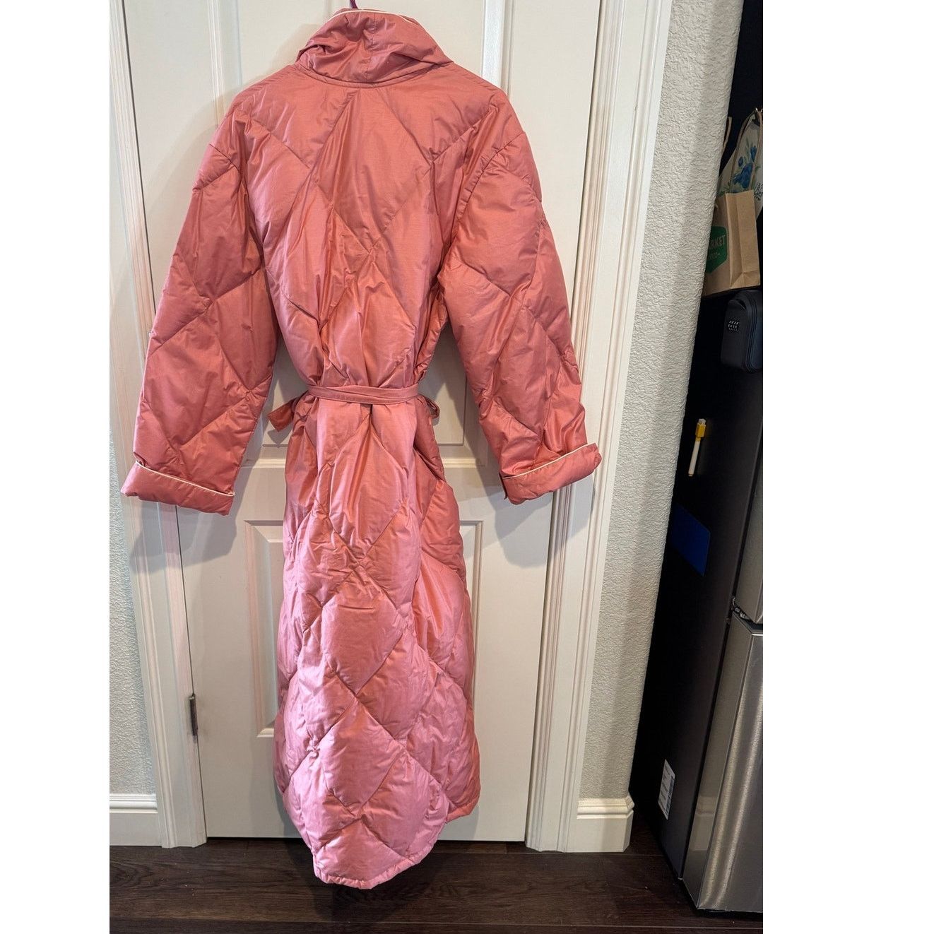 Other Vintage Warm Things down filled robe quilted pink peach sz L Size L / US 10 / IT 46 - 3 Thumbnail