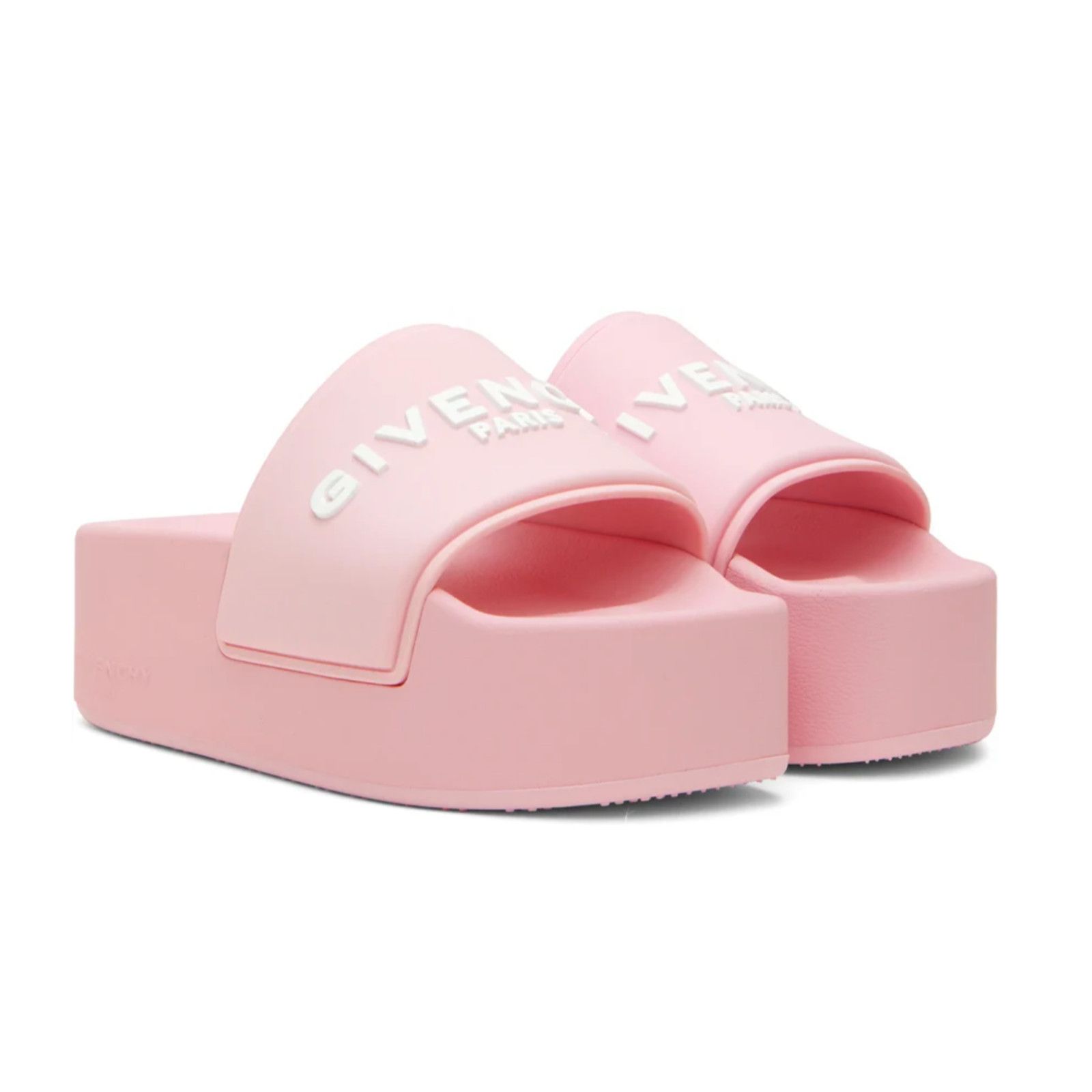 Givenchy Givenchy Pink Platform Rubber White Logo Slide On Pool Size US 10 / IT 40 - 3 Thumbnail