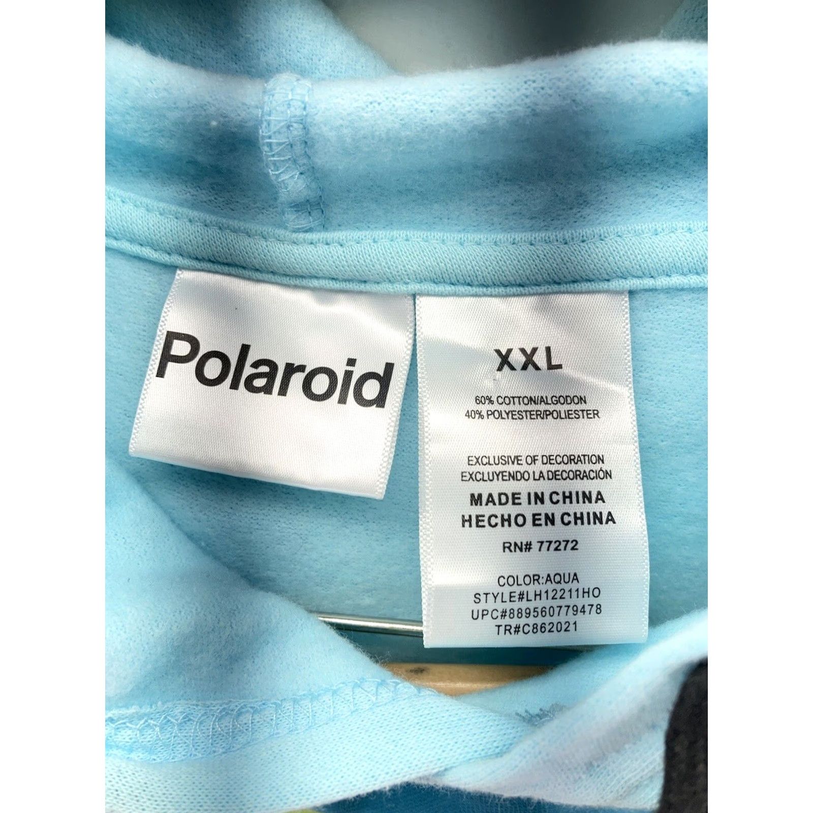 Polaroid Polaroid Sweatshirt Hoodie Women 2XL Teal Blue Pullover Casual Graphic Crop Shirt Size XXL / US 16-18 / IT 52-54 - 5 Thumbnail