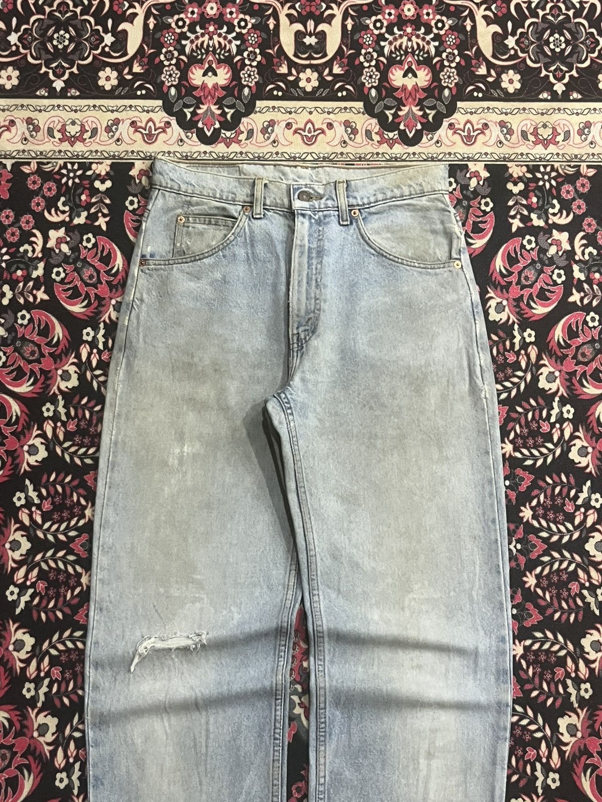 Levi's Vintage Levi’s 610 Orange Tab Light Washed Frayed Leg Jeans Size US 31 - 3 Thumbnail