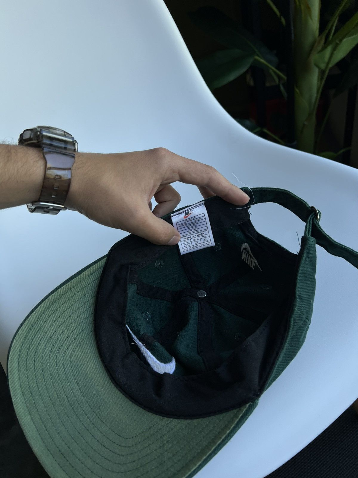 Nike × Vintage Vintage 1990s Nike Green Hat Y2K Rare Adjustable Strapback Size ONE SIZE - 18 Thumbnail