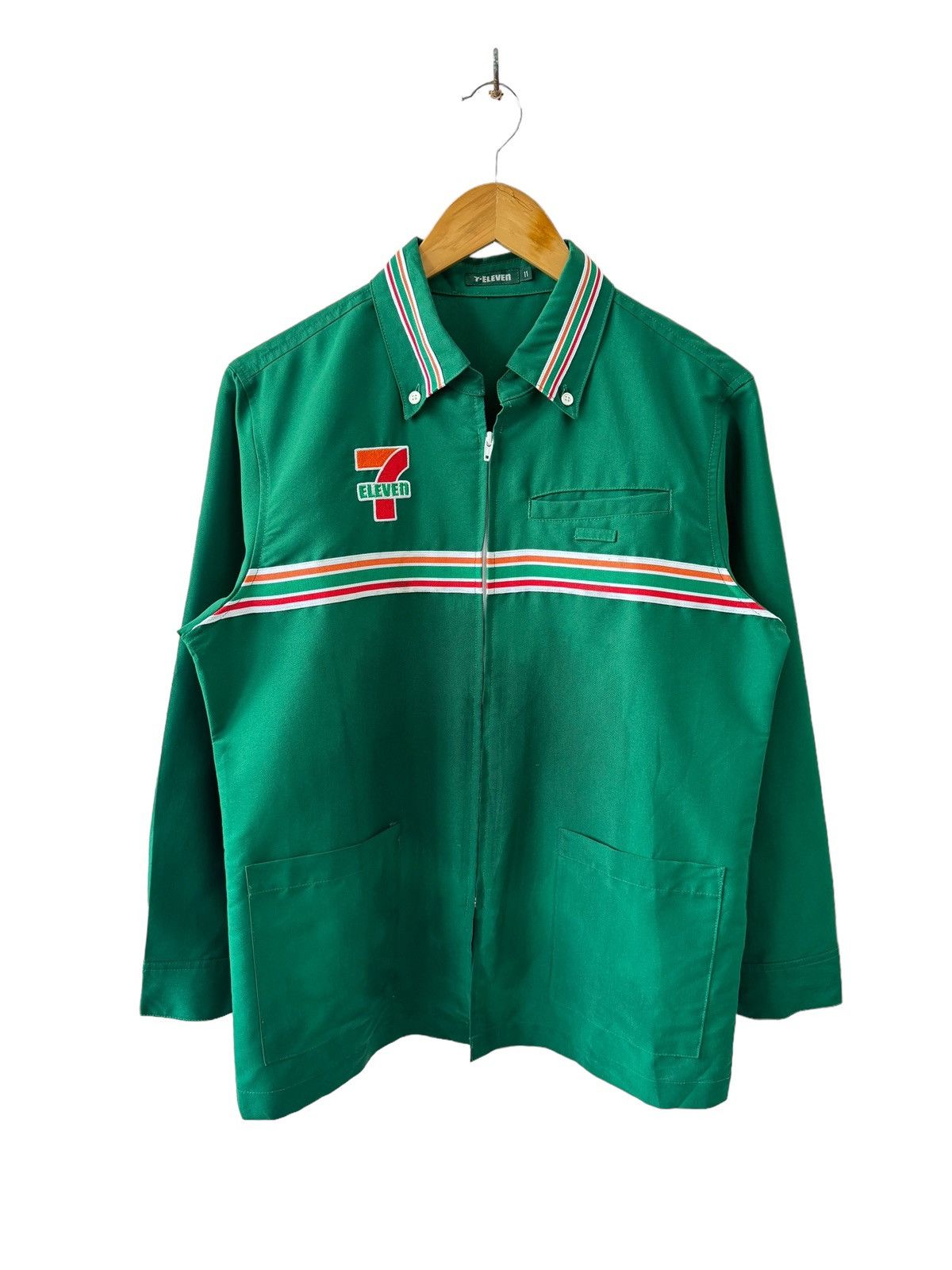 Japanese Brand Vintage 7-Eleven Uniform Jacket/Shirt Zip Up Size US M / EU 48-50 / 2 - 2 Thumbnail