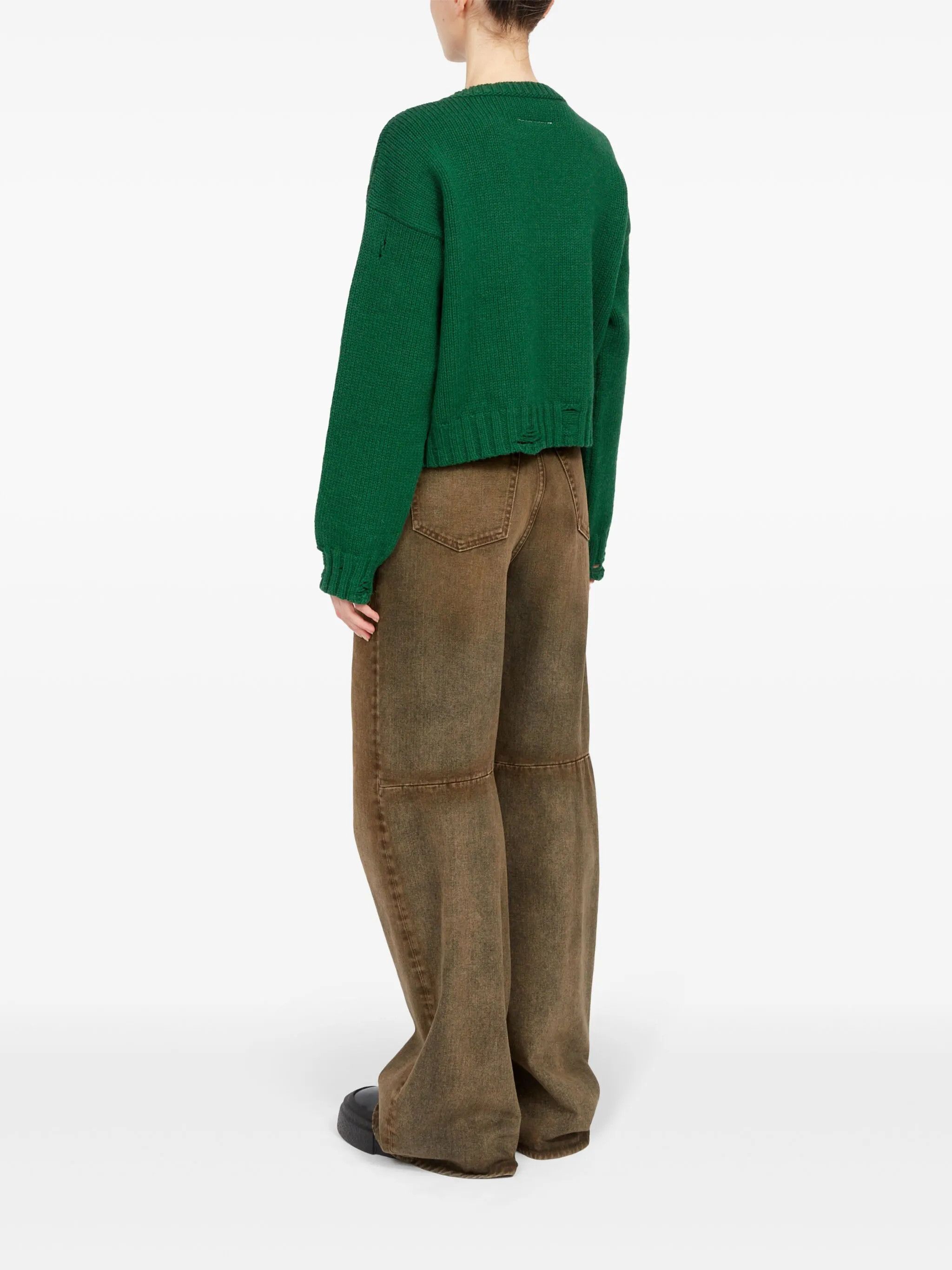 Maison Margiela oc11z0825 Crewneck Sweater in Green Size S / US 4 / IT 40 - 5 Thumbnail