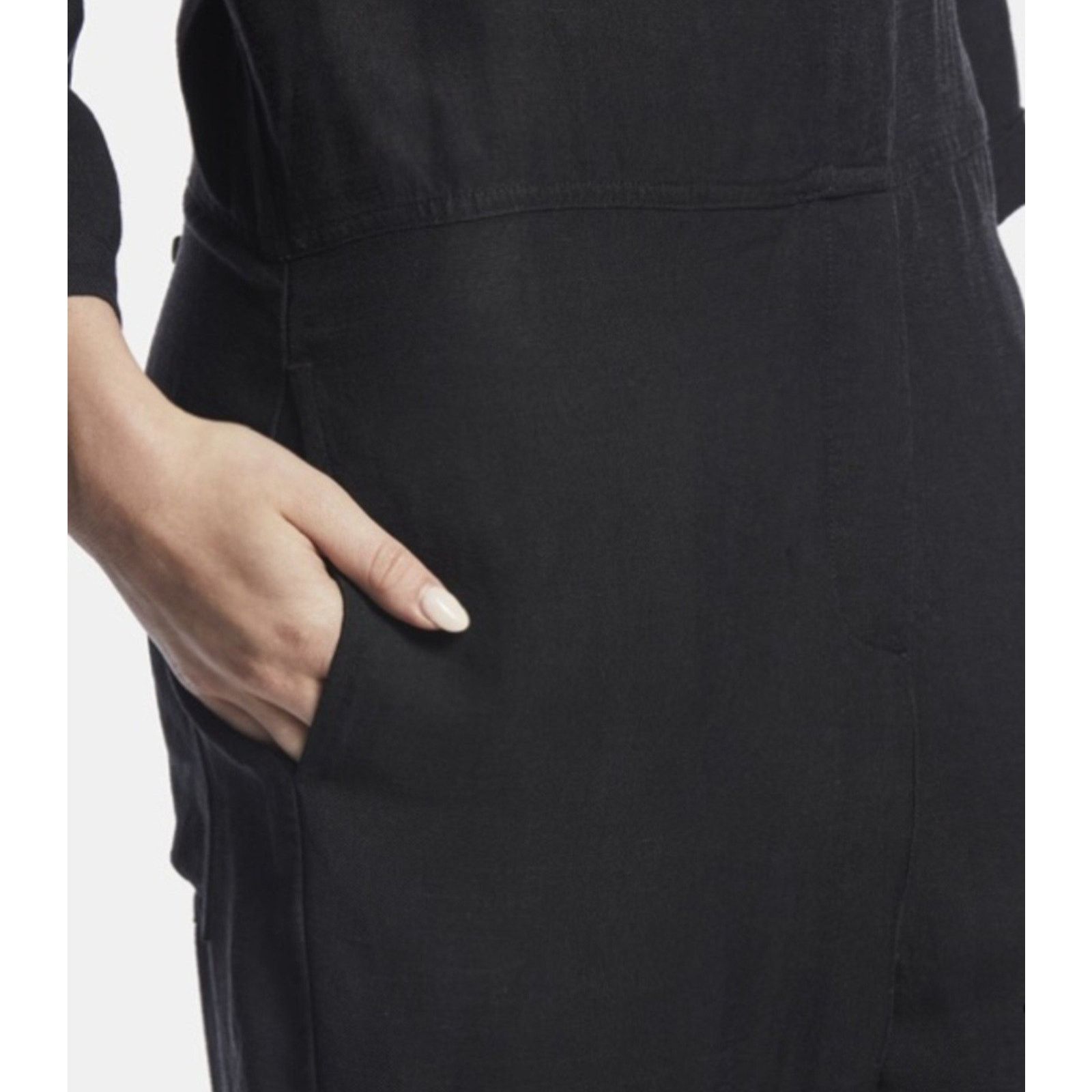 James Perse James Perse Jumpsuit Black Viscose Linen Oversized Button Size 29" - 6 Thumbnail