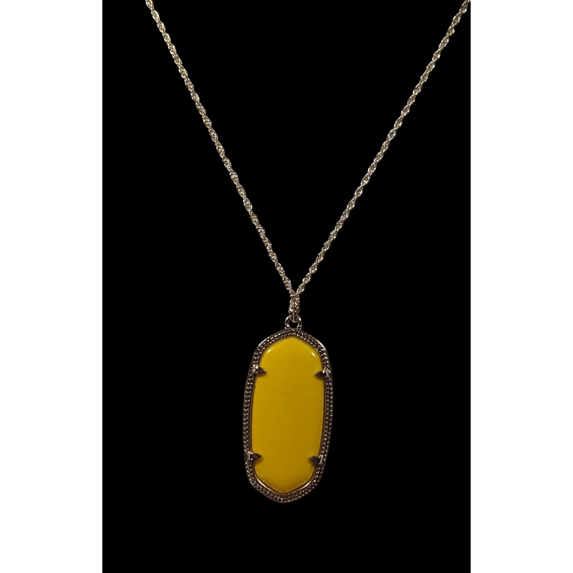 Kendra Scott Kendra Scott Preppy Yellow And Gold Tone Pendant Necklace Size ONE SIZE - 2 Thumbnail