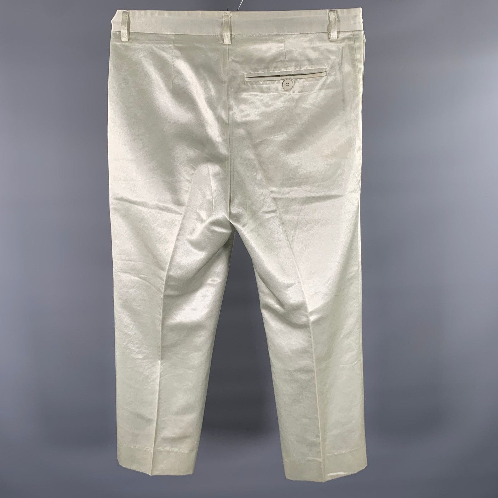 agnes b. AGNÈS B. Size 33 Ivory Cotton Viscose Dress Pants Size US 33 - 3 Thumbnail