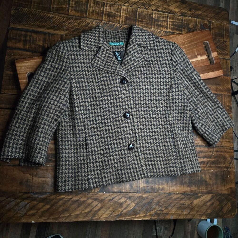 Lauren Ralph Lauren Lauren Ralph Wool Jacket WM Size 16 Vintage Houndstooth C2 Size M / US 6-8 / IT 42-44 - 4 Thumbnail