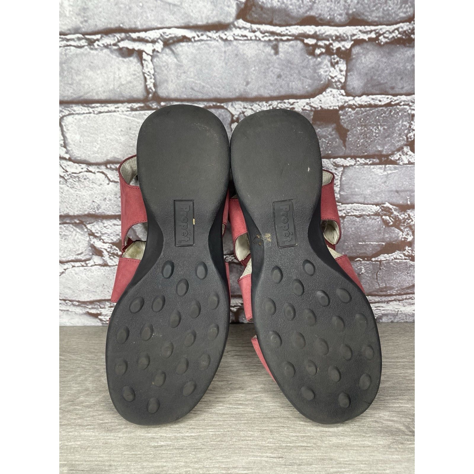 Propper Propet Pink Suede Leather Floral Casual Comfort Sandals Wome Size US 8.5 / IT 38.5 - 19 Thumbnail
