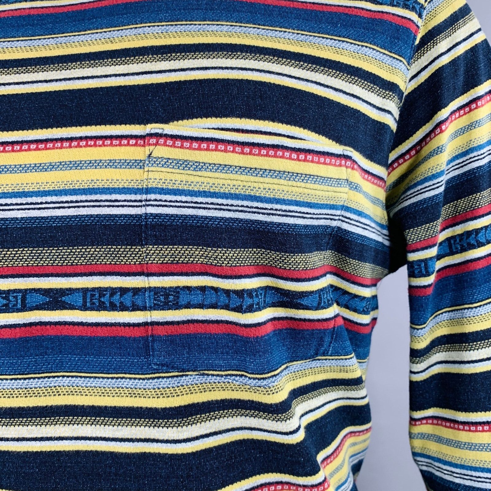 Beams Plus M Black Multi Color Stripe Cotton Crew Neck Pullover Size US M / EU 48-50 / 2 - 2 Thumbnail