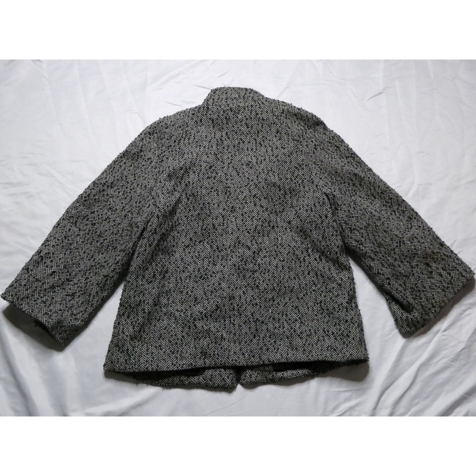 Betsey Johnson Betsey Johnson balloon arm wool tweed jacket, black, XS Size XS / US 0-2 / IT 36-38 - 4 Thumbnail