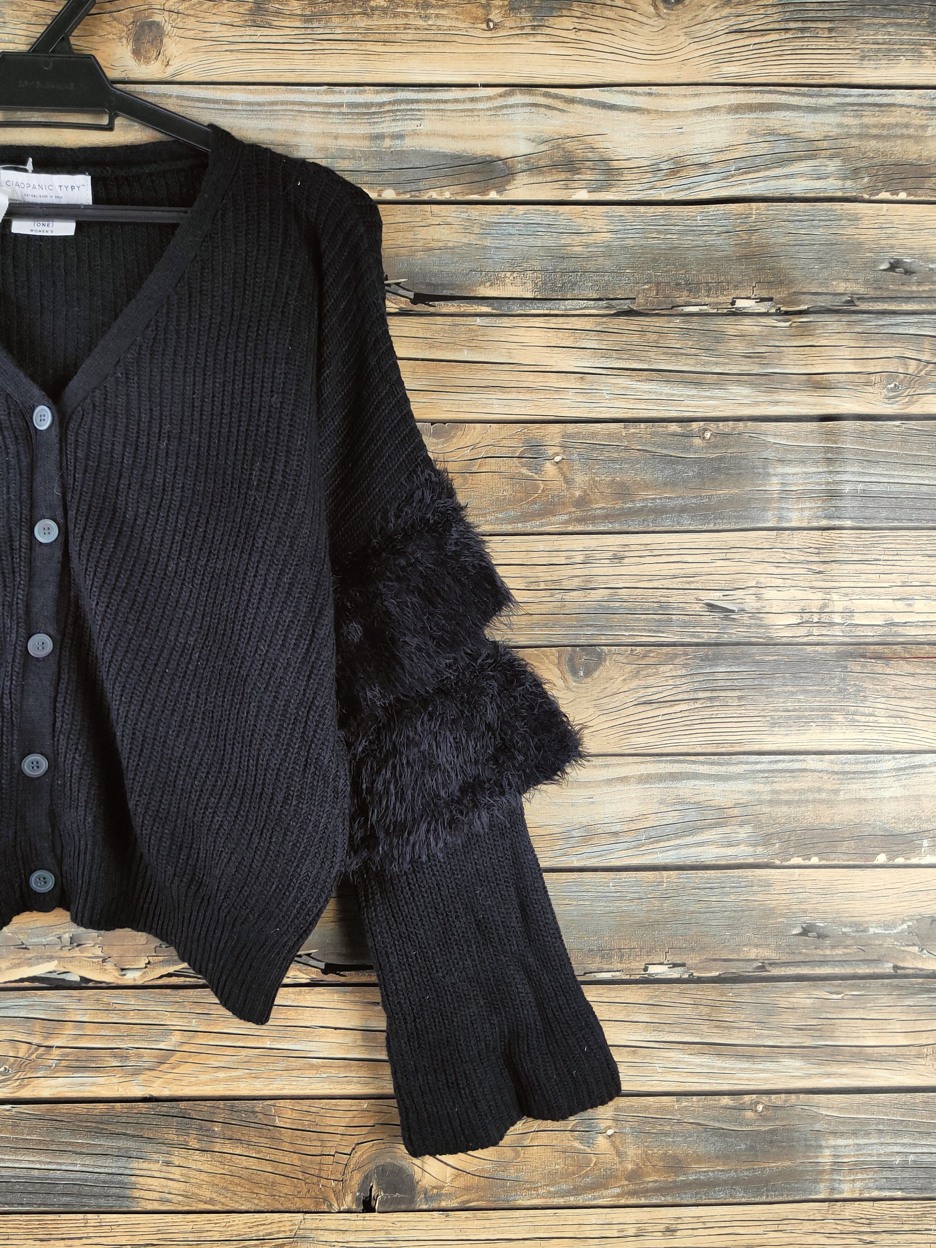 Ciaopanic DL Ciaopanic Black Knitwear Cardigan #46-947 Size S / US 4 / IT 40 - 5 Thumbnail