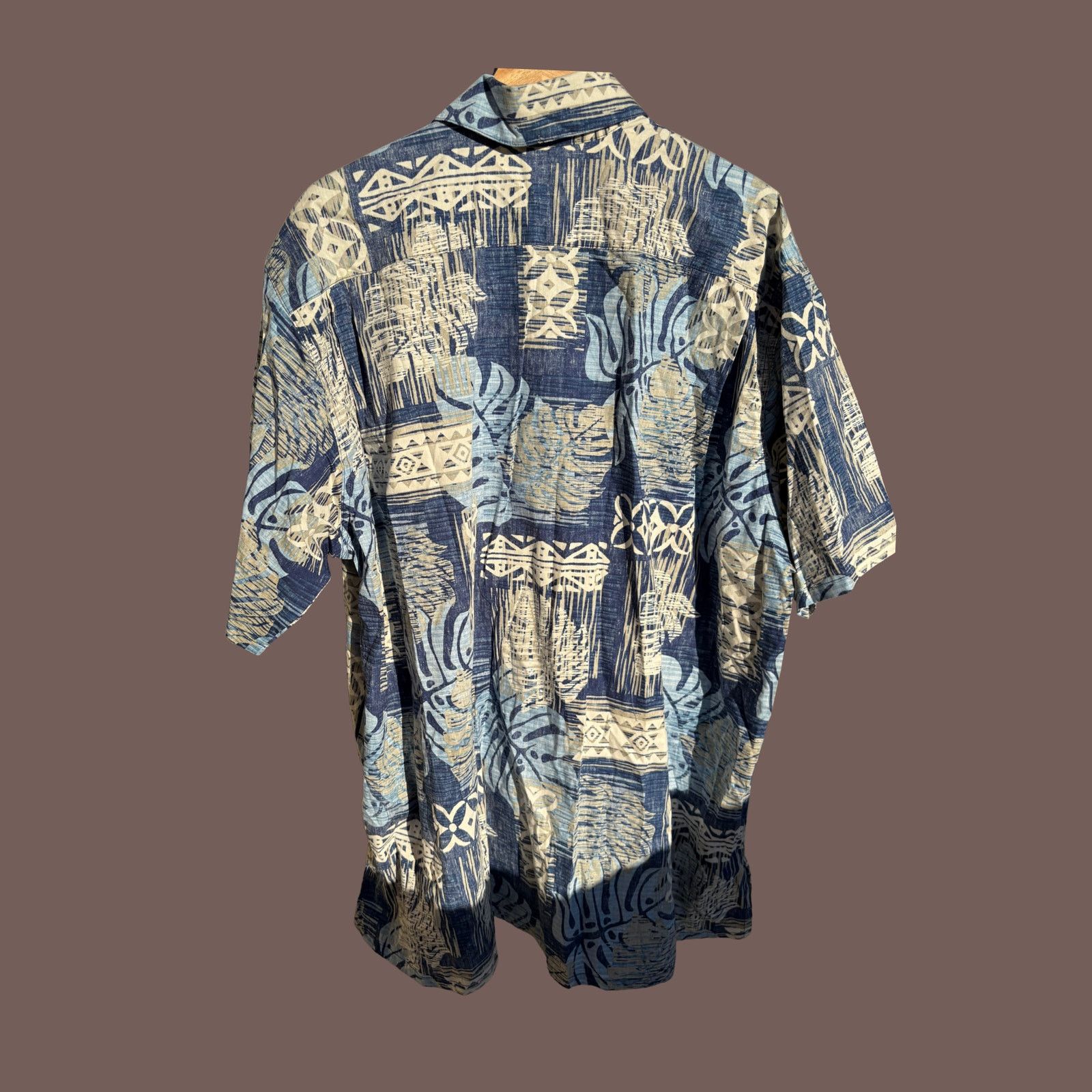 Vintage VTG Hawaiian Shirt | Go Barefoot Blue Print | Surfcore Size US XXL / EU 58 / 5 - 4 Thumbnail