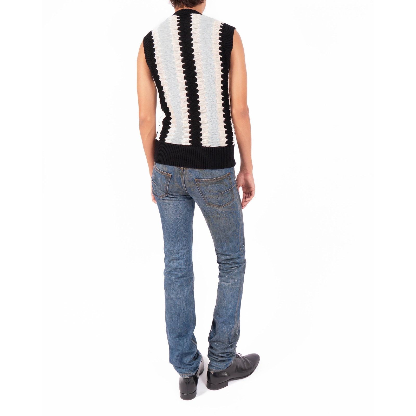 Calvin Klein 205W39NYC SS19 Sleeveless Vest in Multicolor Wool Knit Size US XS / EU 42 / 0 - 2 Thumbnail
