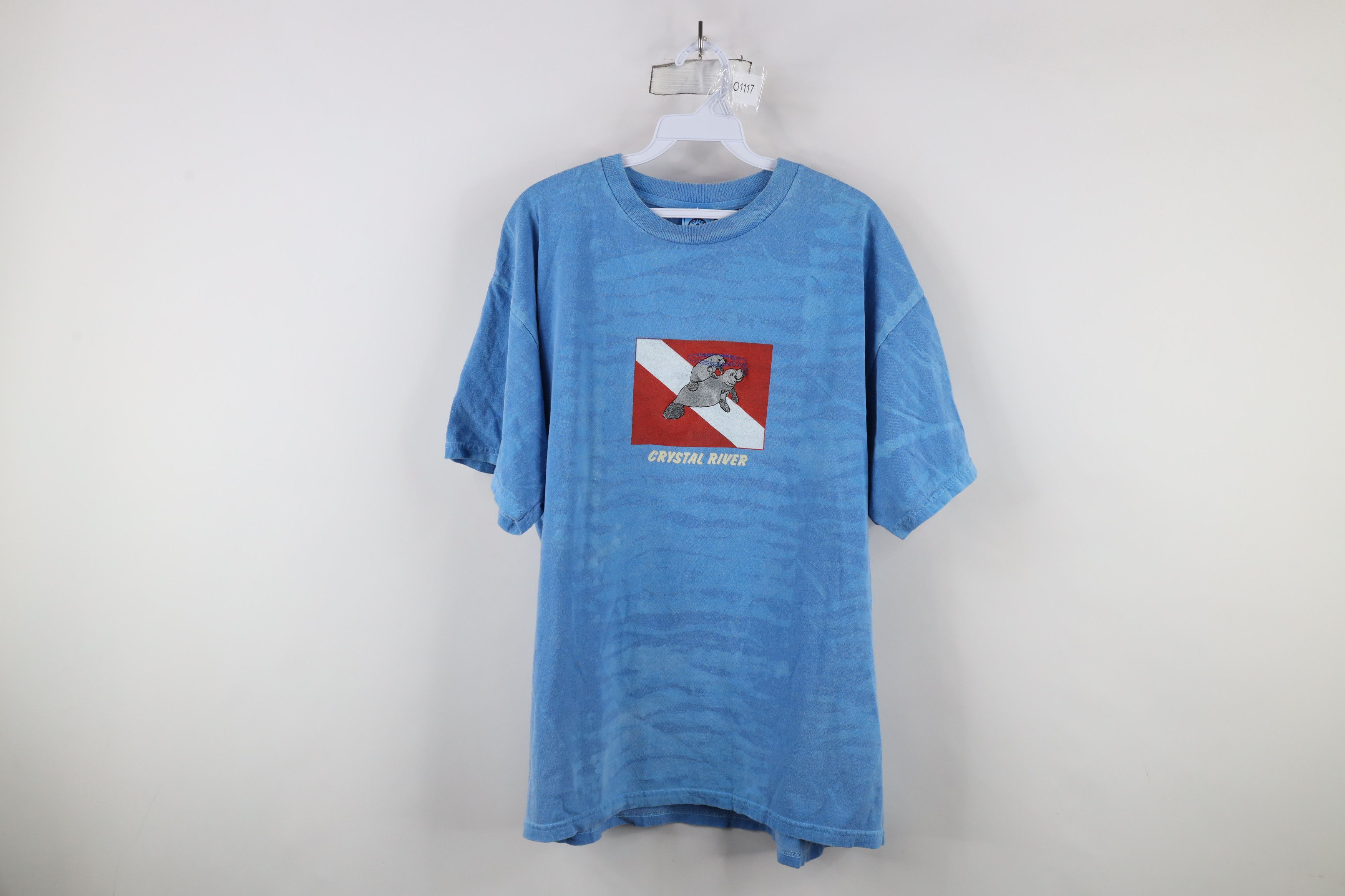 Vintage Vintage 90s Streetwear Wash Manatee Short Sleeve T-Shirt Size US XL / EU 56 / 4 - 1 Thumbnail