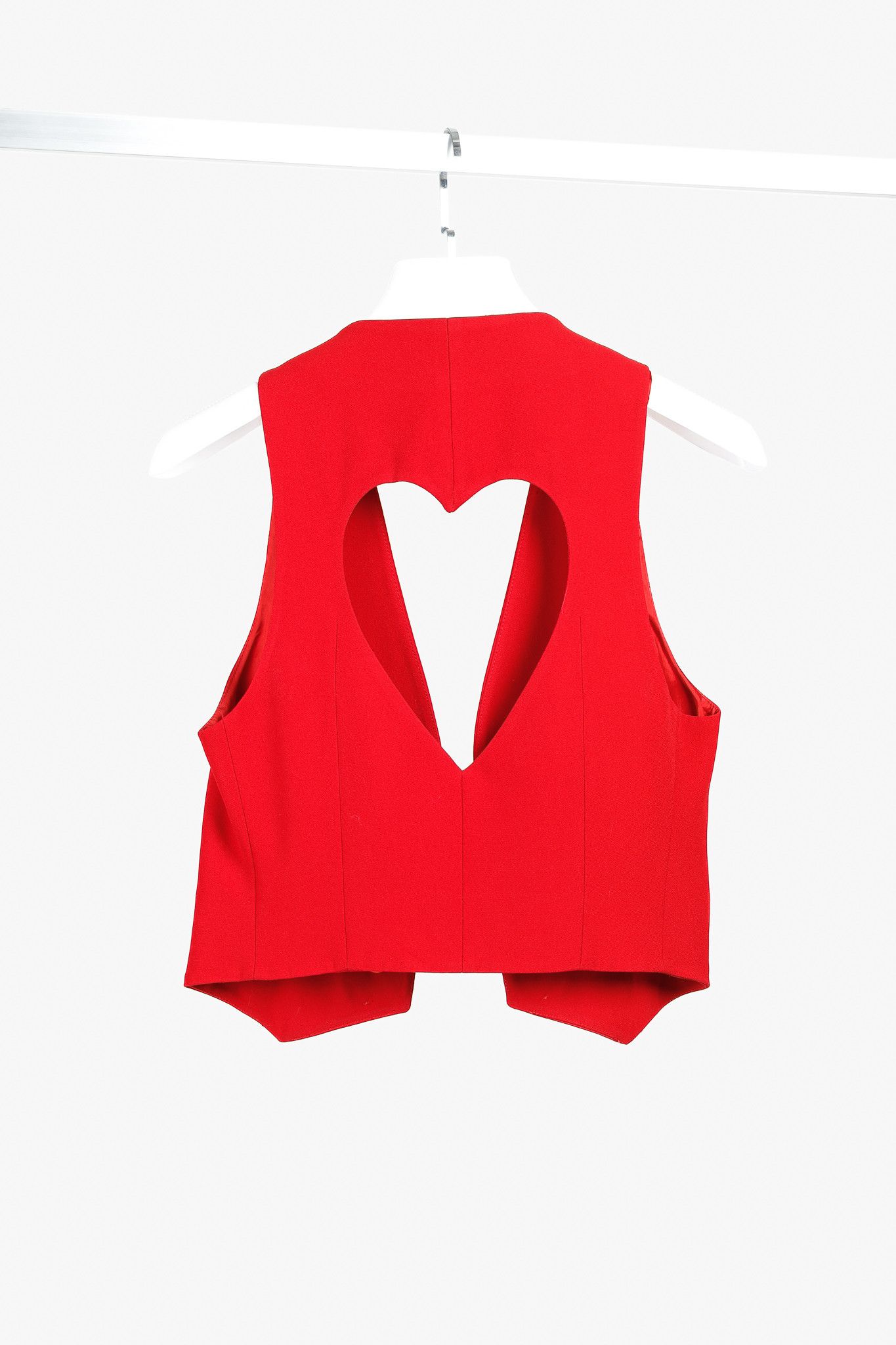 Moschino Moschino Cheap and Chic Xs & Os Heart Cut-Out Red Vest Size M / US 6-8 / IT 42-44 - 2 Thumbnail