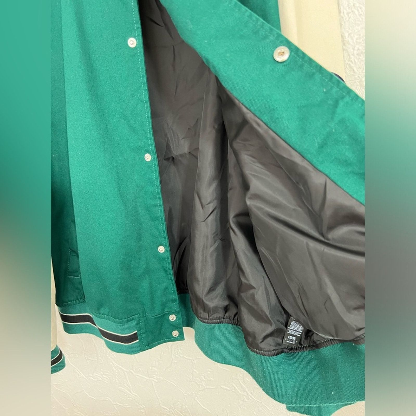 Asos ASOS Design Oversized Varsity Jacket Chenille Men's Size XXL Size US XXL / EU 58 / 5 - 8 Thumbnail