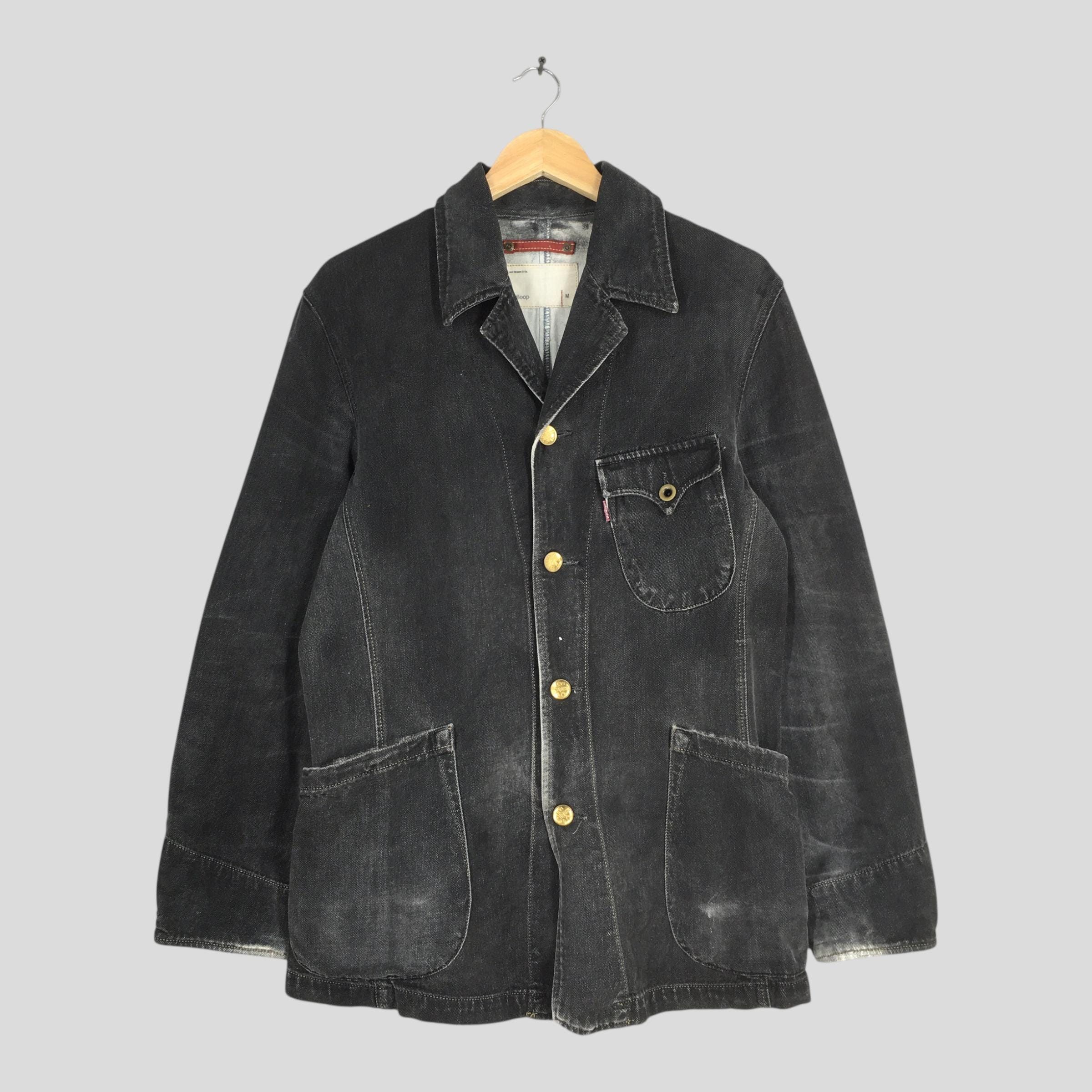 Levi's Vintage 90s Levi's Redloop Jeans Black Denim Jacket Medium Size US M / EU 48-50 / 2 - 1 Thumbnail