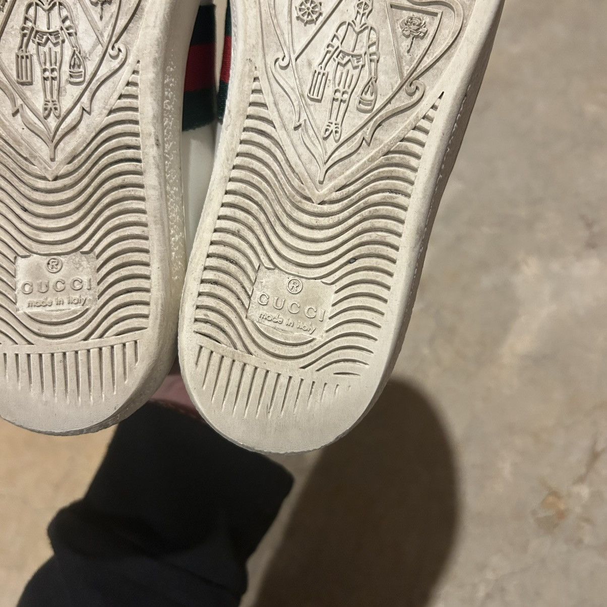 Designer × Gucci Gucci Ace Web Stripe Embroidered Arrow Leather Shoes US 5 Size US 5 / EU 37 - 10 Thumbnail