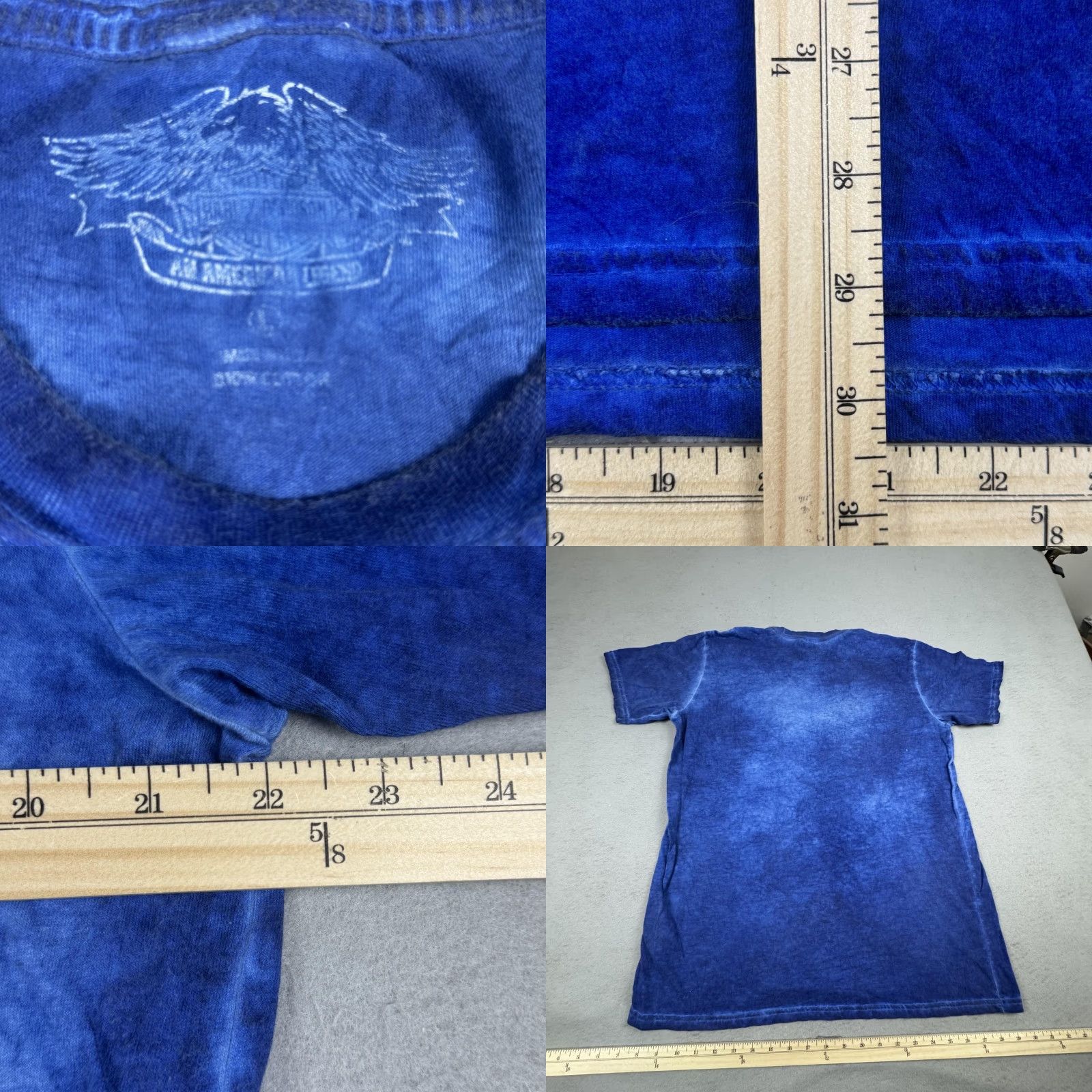 Harley Davidson Harley-Davidson Shirt Mens Large Blue Mineral Wash Graphic Motorcycle Crewneck Size US M / EU 48-50 / 2 - 8 Thumbnail