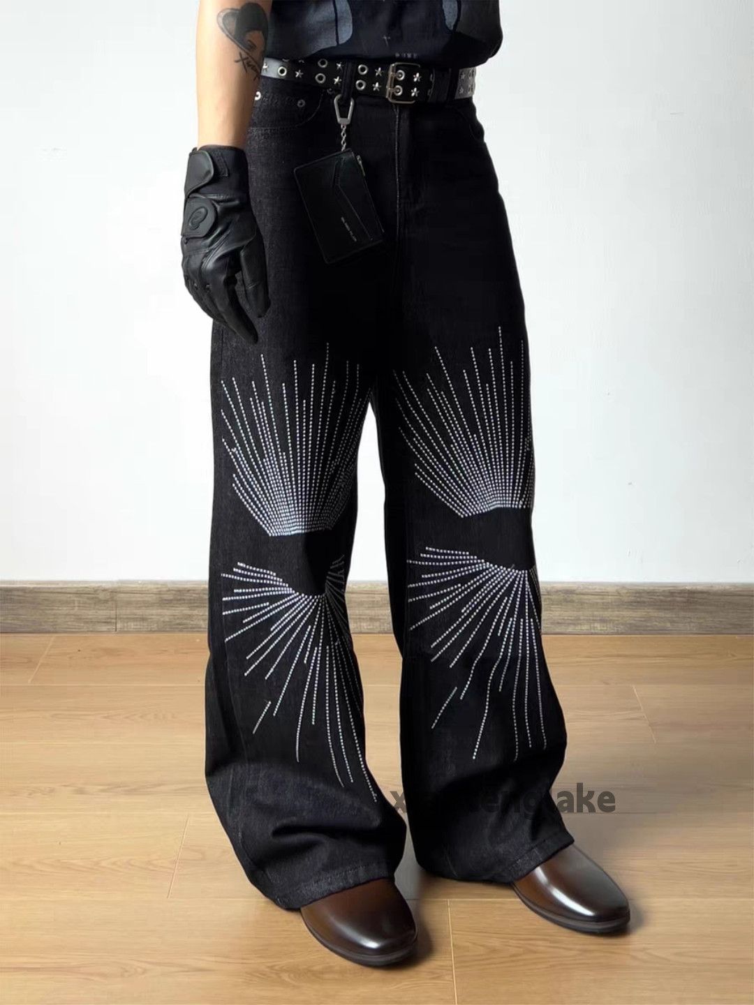 Jean xtl Vintage wide Leg loose baggy embroidery jeans Size US 32 / EU 48 - 1 Thumbnail