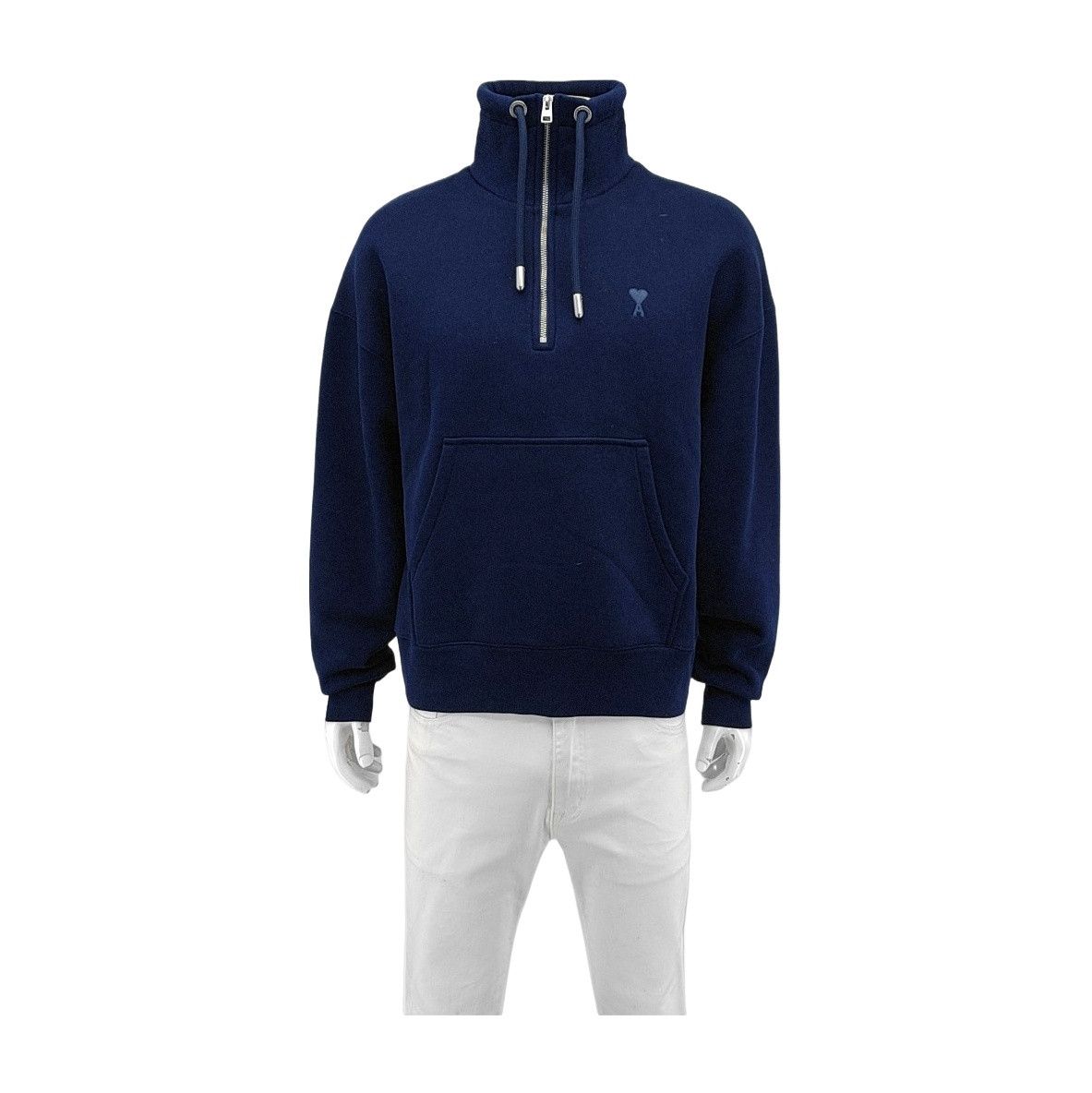 AMI AMI Navy Cotton Half-Zip Sweatshirt M Size US M / EU 48-50 / 2 - 1 Thumbnail