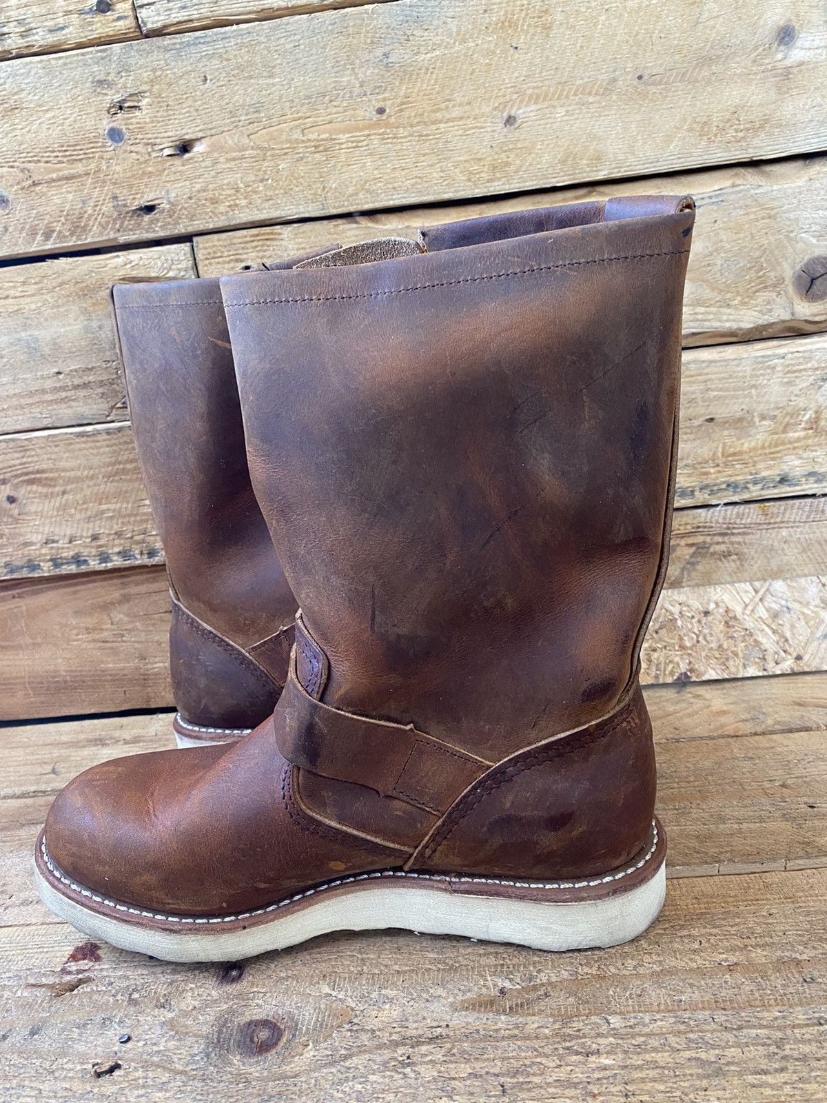 Red Wing Redwing engineer boots, brown leather boots sz39 Size US 6.5 / EU 39-40 - 10 Thumbnail