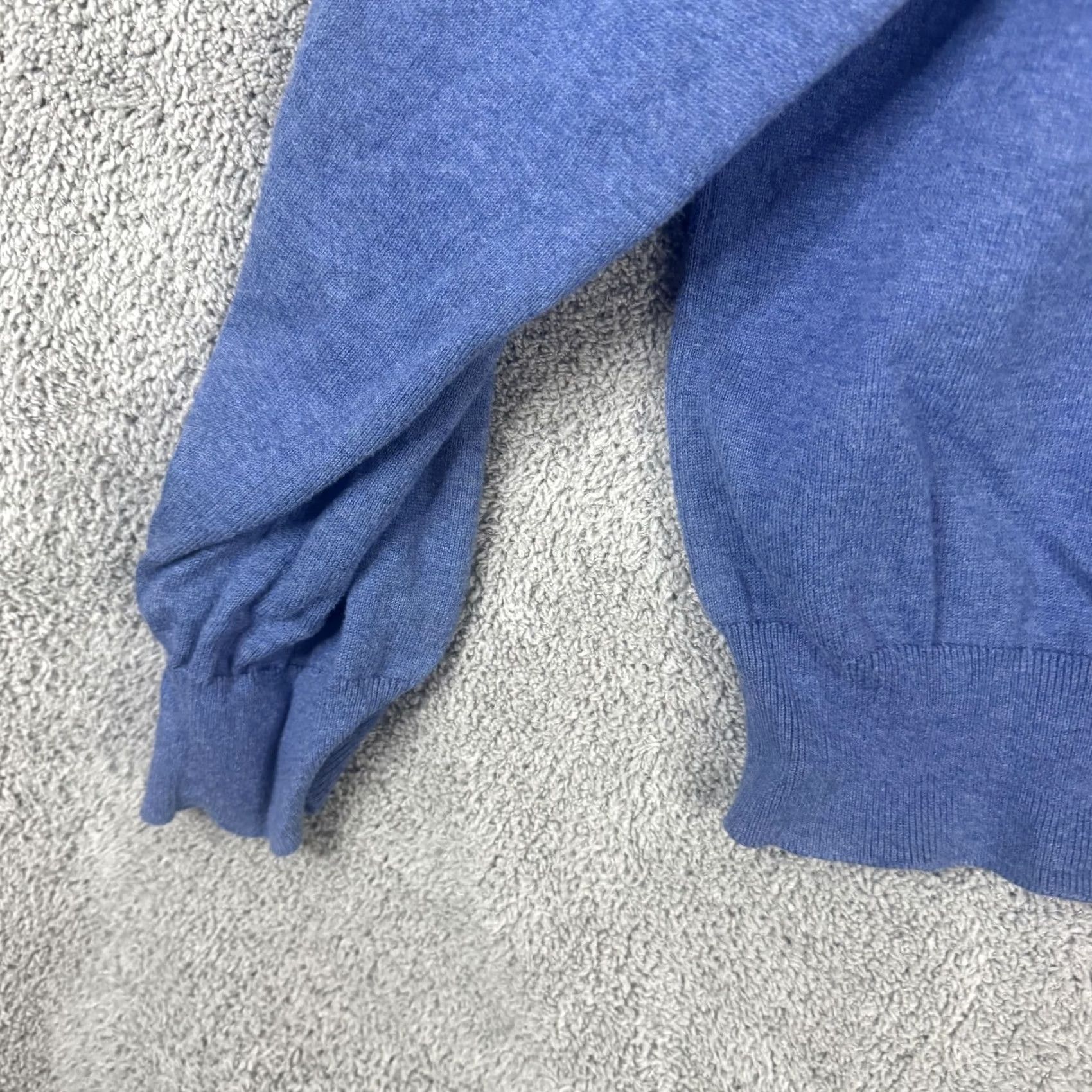 Polo Ralph Lauren VINTAGE? No. Polo Ralph Lauren Sweater Mens 2XL Blue Pima Cotton V Neck Knit Pullover Size US XXL / EU 58 / 5 - 2 Thumbnail