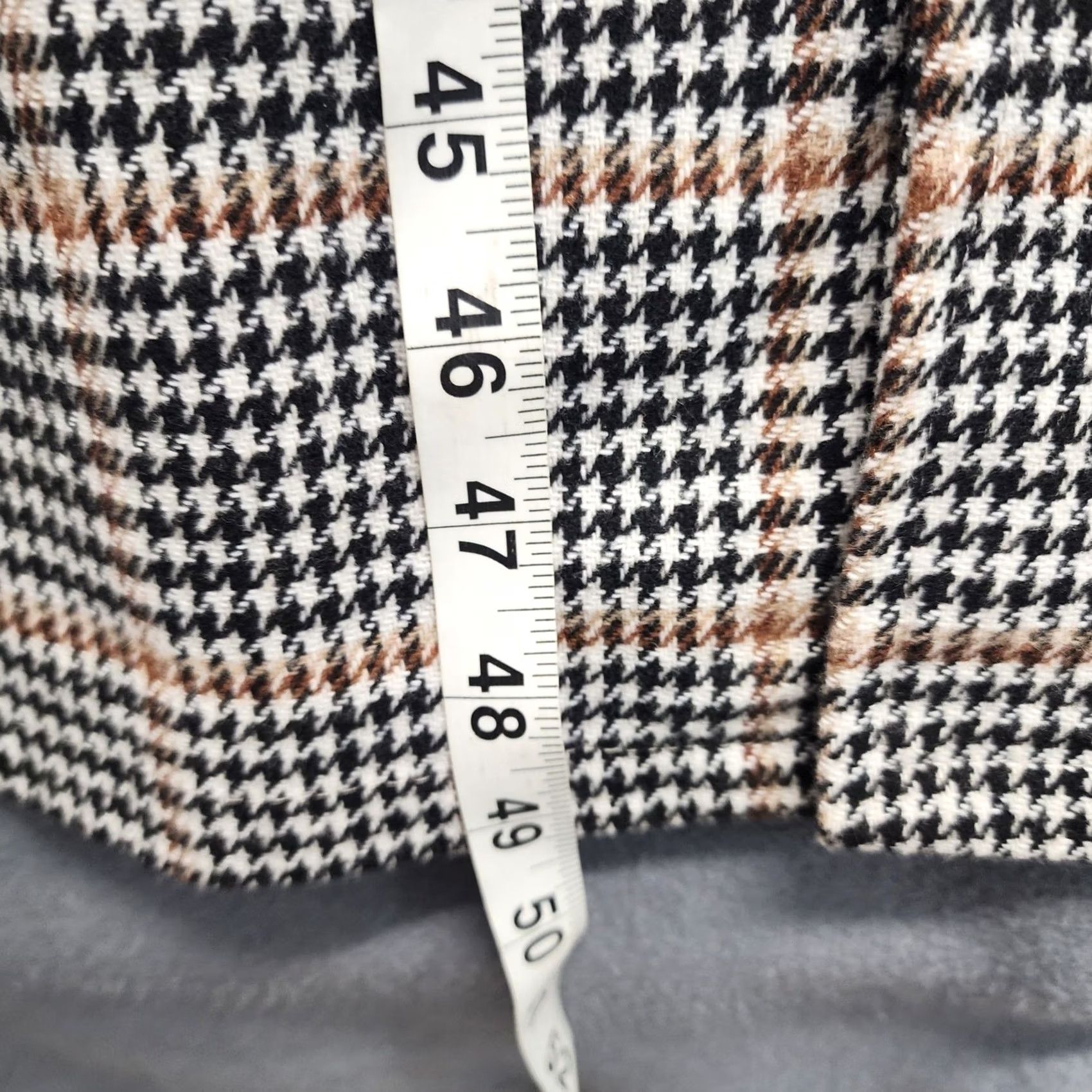 Vintage Womens Sweater Jacket Houndstooth One Button Waist Tie Duster Cardigan Long Sleeve M Black Womens Size M / US 6-8 / IT 42-44 - 6 Thumbnail