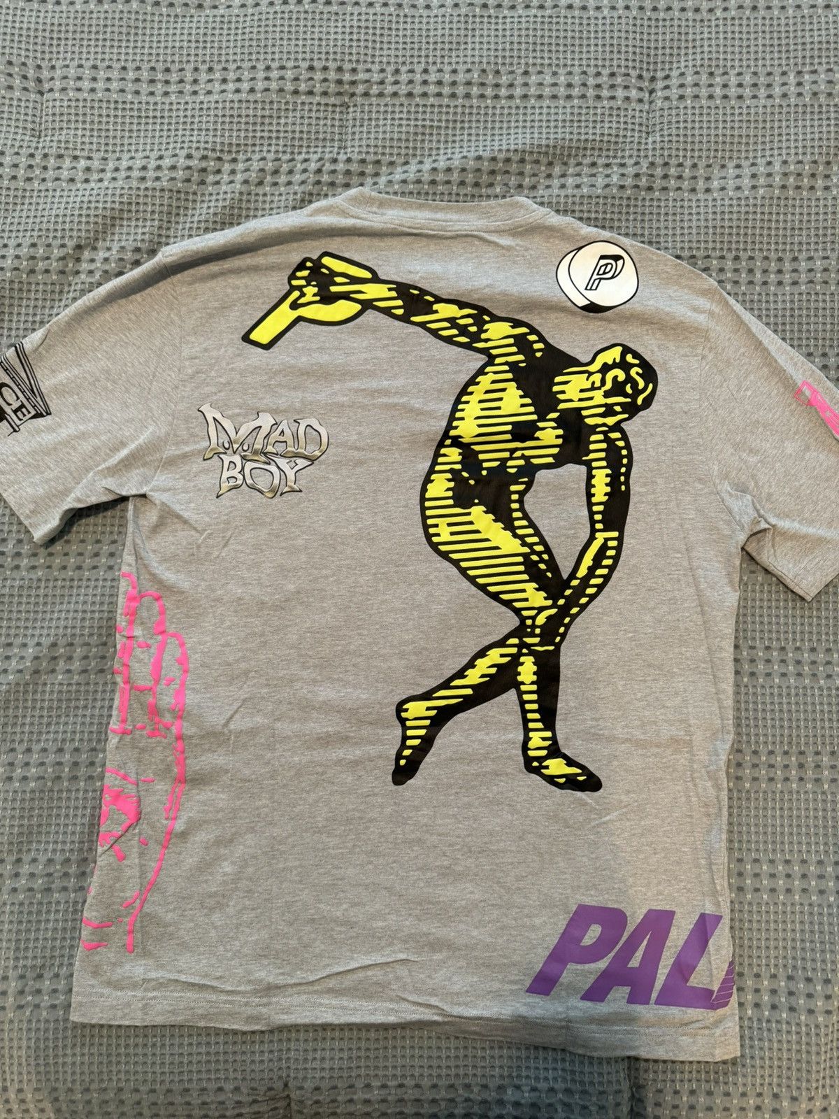 image of Palace X Cannondale Mad Boy Tee in Grey, Men's (Size Large)