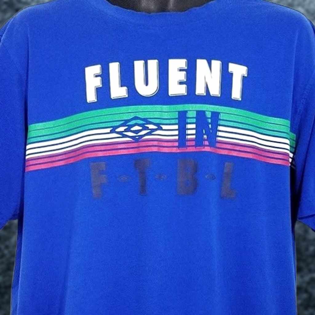 Umbro Umbro T Shirt Mens XL Fluent In FTBL Soccer Futbal Crew Neck Blue Size US XL / EU 56 / 4 - 1 Thumbnail