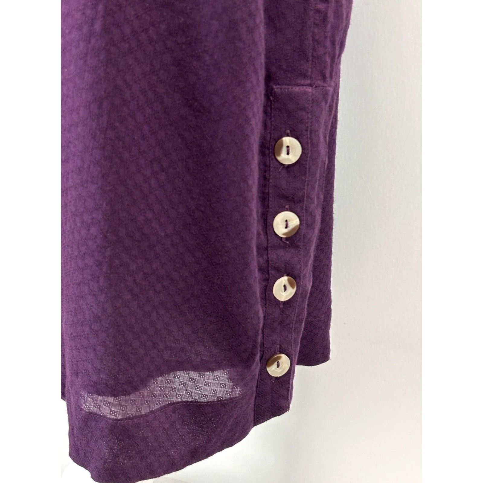 Soft Surroundings VINTAGE Soft Surroundings Positano Shift Dress XL 100% Cotton Purple V-Neck 3/4 Sleeve Casual Womens Size XL / US 12-14 / IT 48-50 - 6 Thumbnail