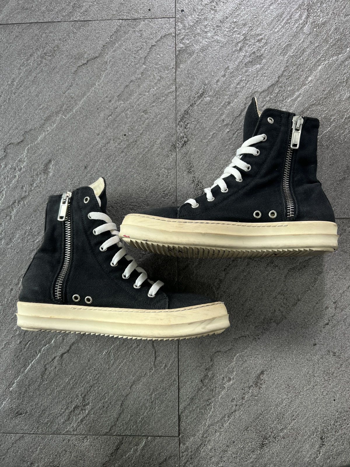 Rick Owens Drkshdw Rick Owens DRKSHDW Ramones High Canvas Sneaker EU40 Size US 7 / EU 40 - 2 Thumbnail