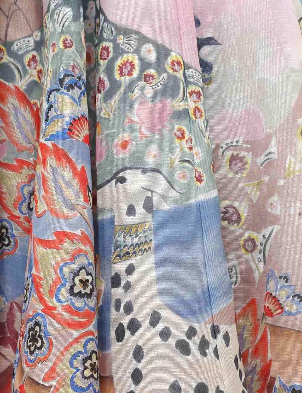 oc11z0725 Illustration Godet Skirt in Multicolor