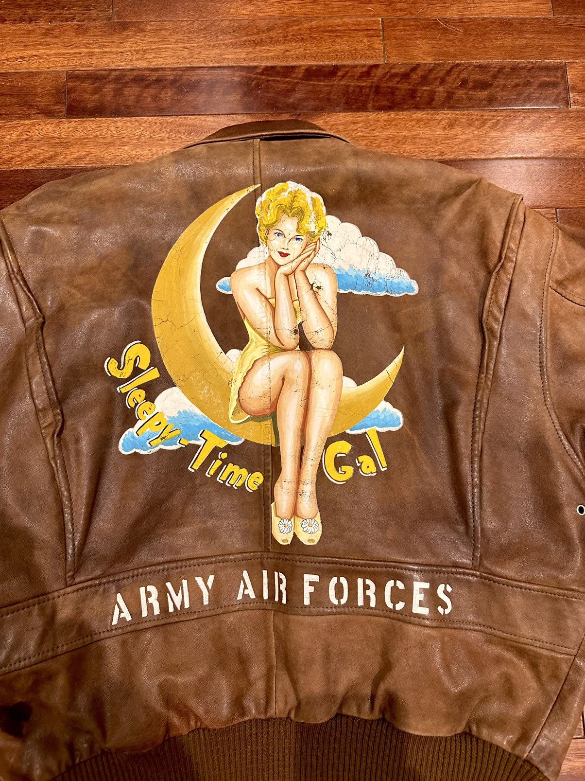 Avirex × Vintage RARE Avirex A-2 Leather Bomber Jacket Air Force Sleepy Time Size US M / EU 48-50 / 2 - 2 Thumbnail