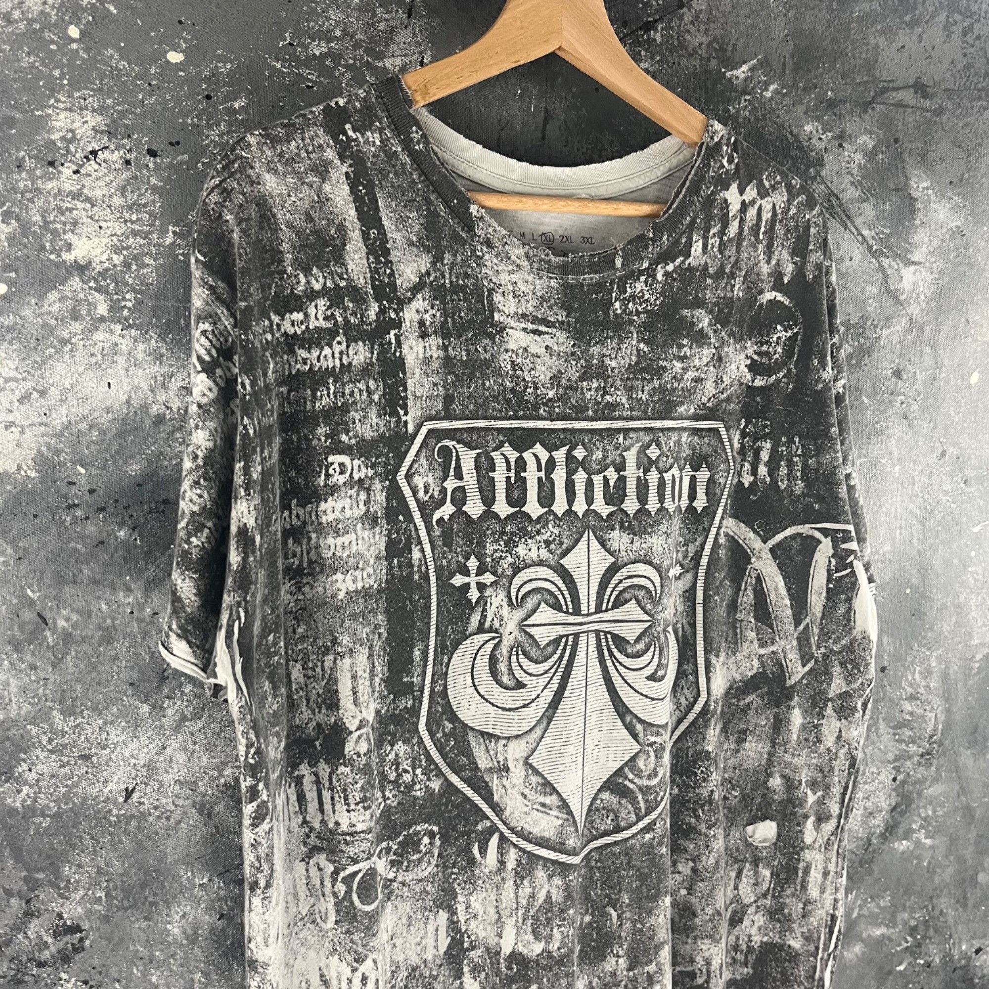 Affliction × Vintage Vintage Y2K Affliction AOP shirt Size US XL / EU 56 / 4 - 3 Thumbnail