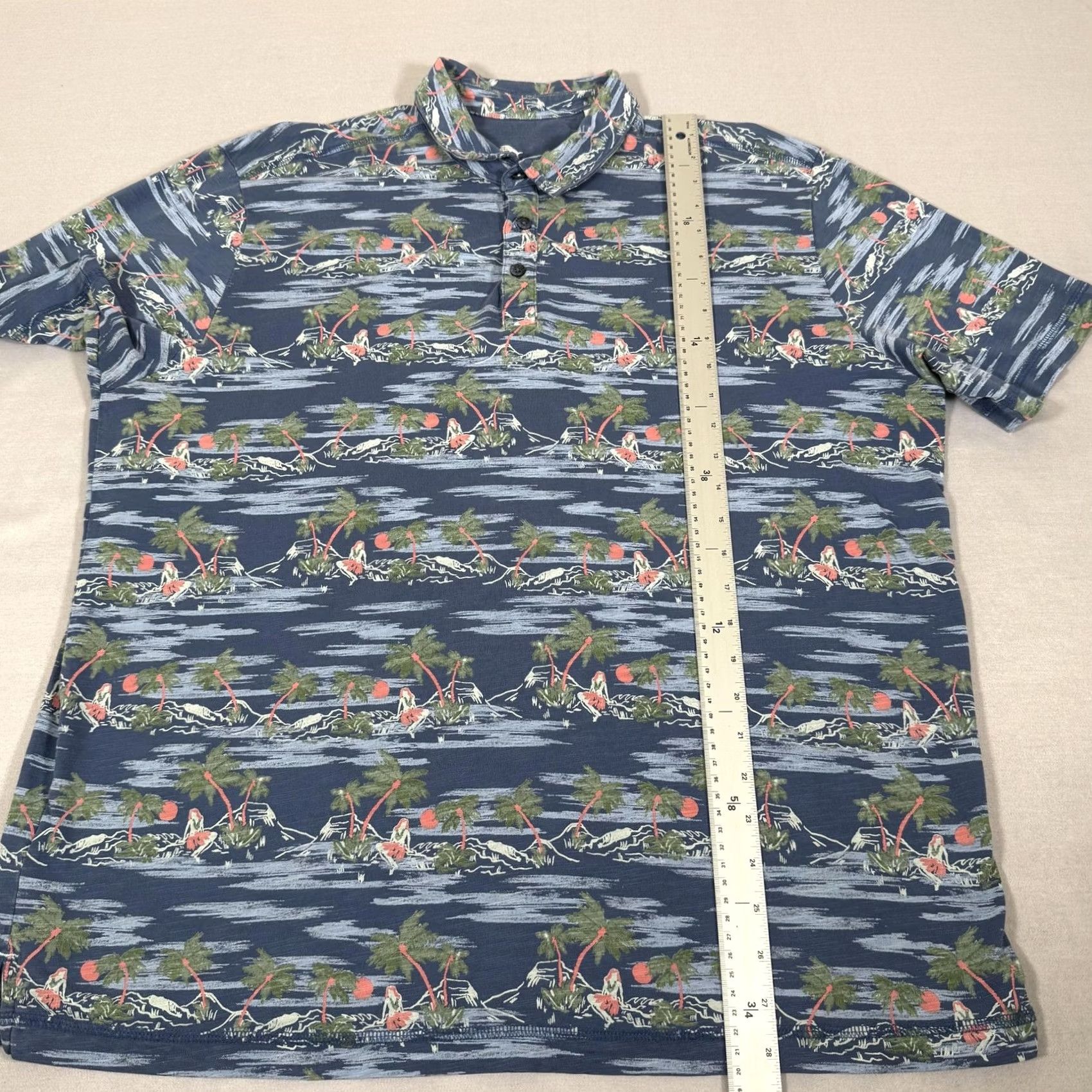 Tommy Bahama Tommy Bahama Polo Mens XL Blue Hawaiian Tropical Beach Aloha Pima Cotton Shirt Size US XL / EU 56 / 4 - 5 Thumbnail