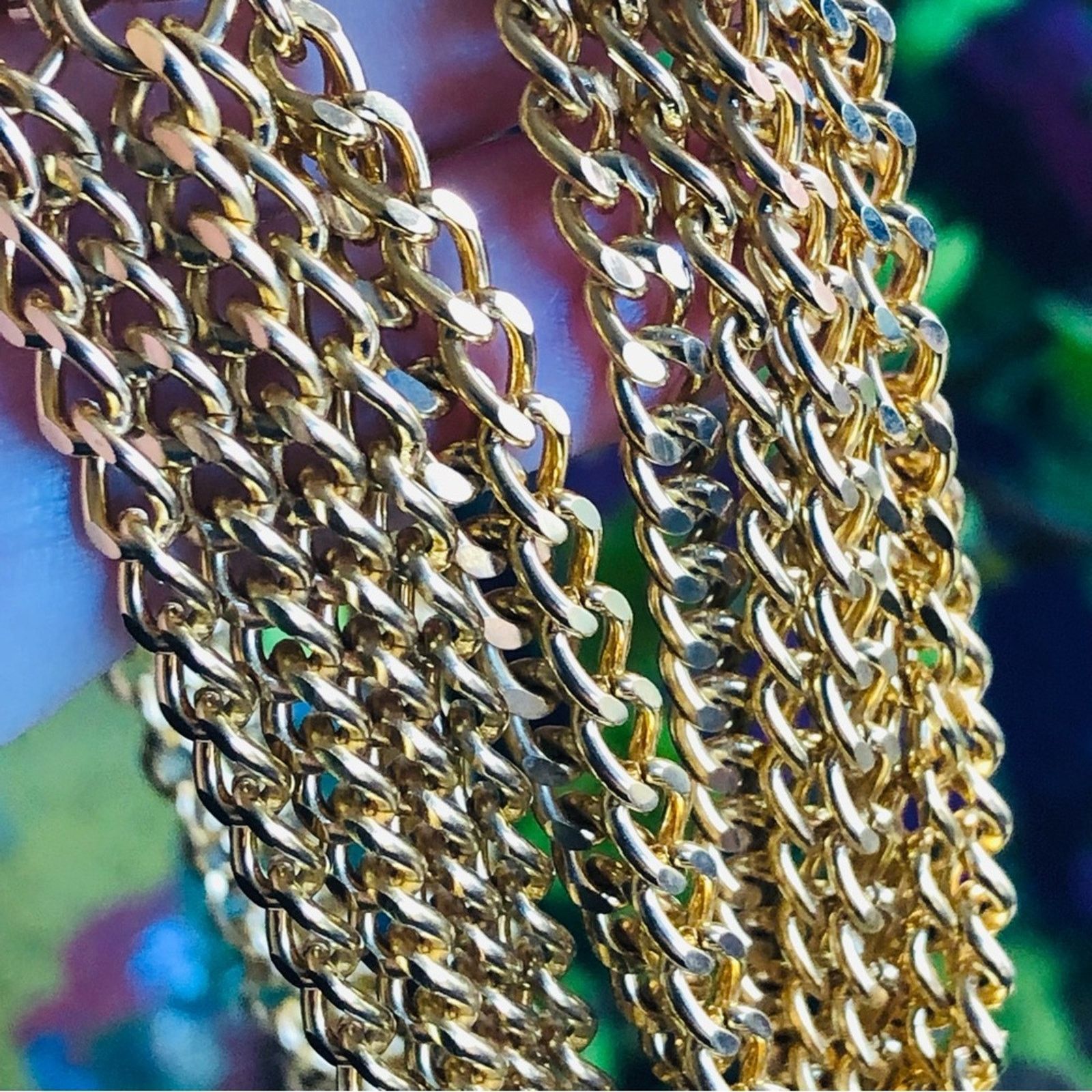 Vintage Vintage 80s multi strand chain link ring bold necklace Size ONE SIZE - 6 Thumbnail
