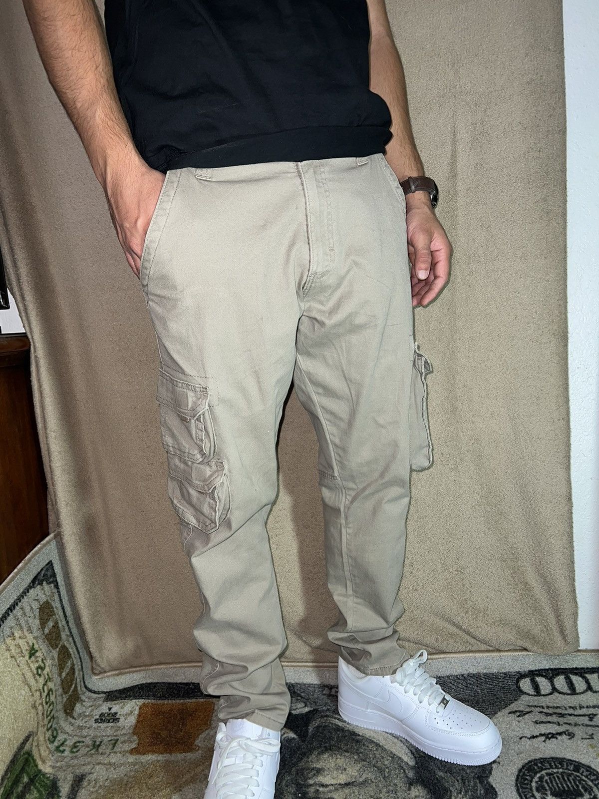 travis scott cargo pants black